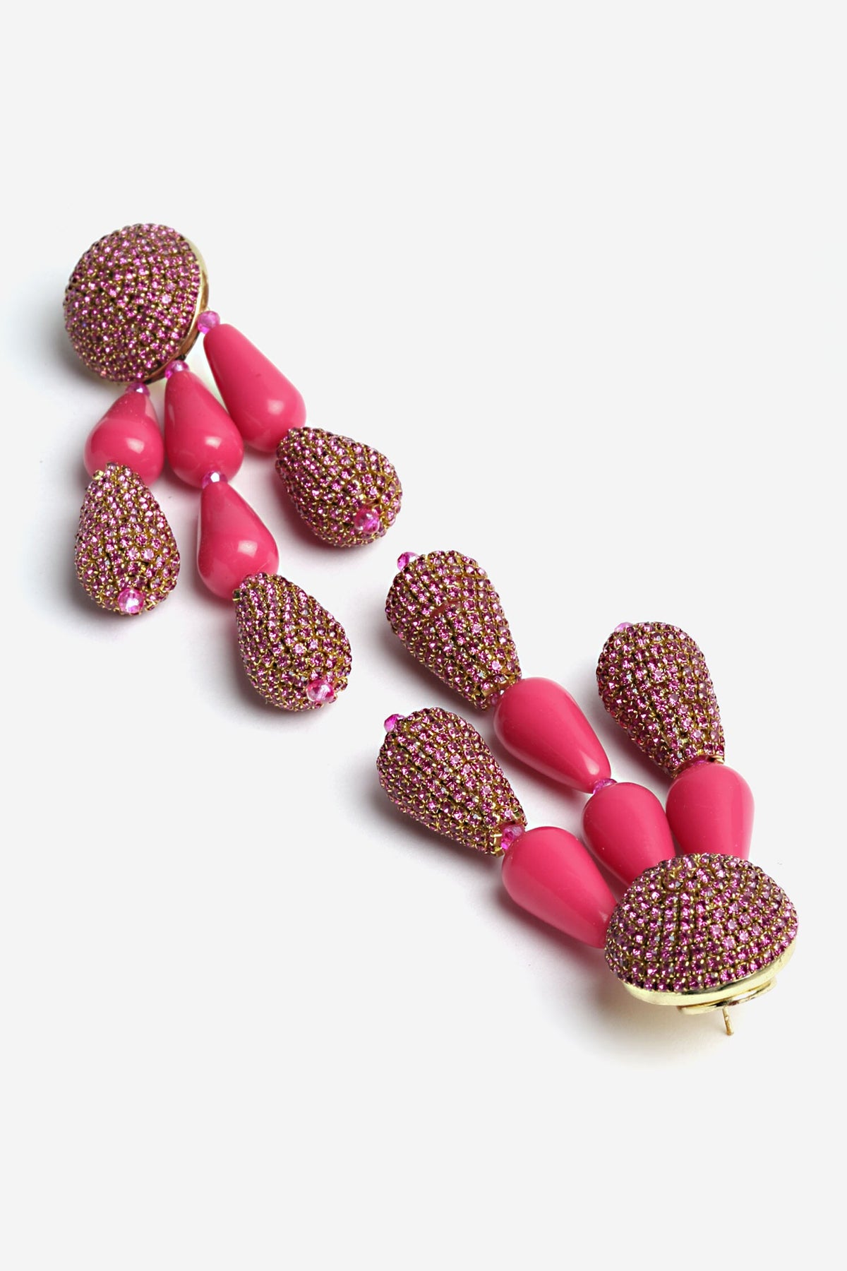 Resin Bead & Crystal Embellished Boho Danglers