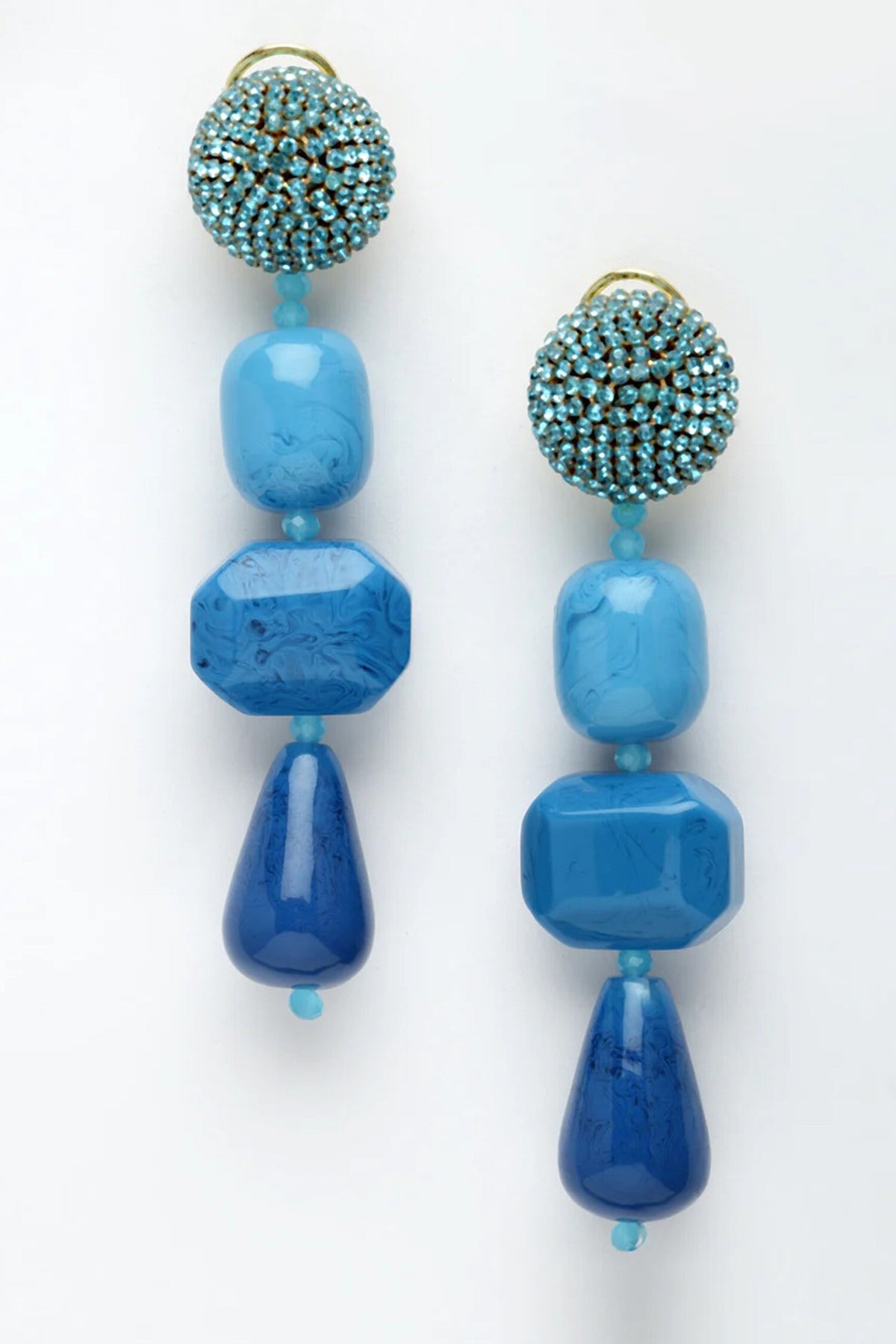 Azure Resin Drop Embellished Danglers