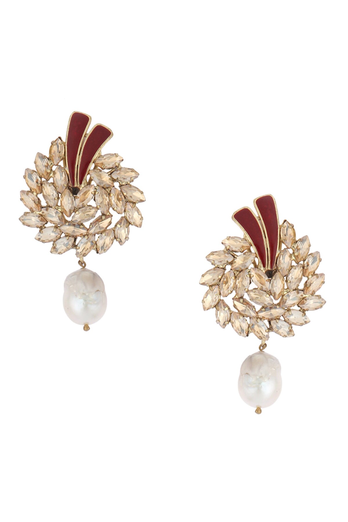 Floral Carved Dangler Earrings