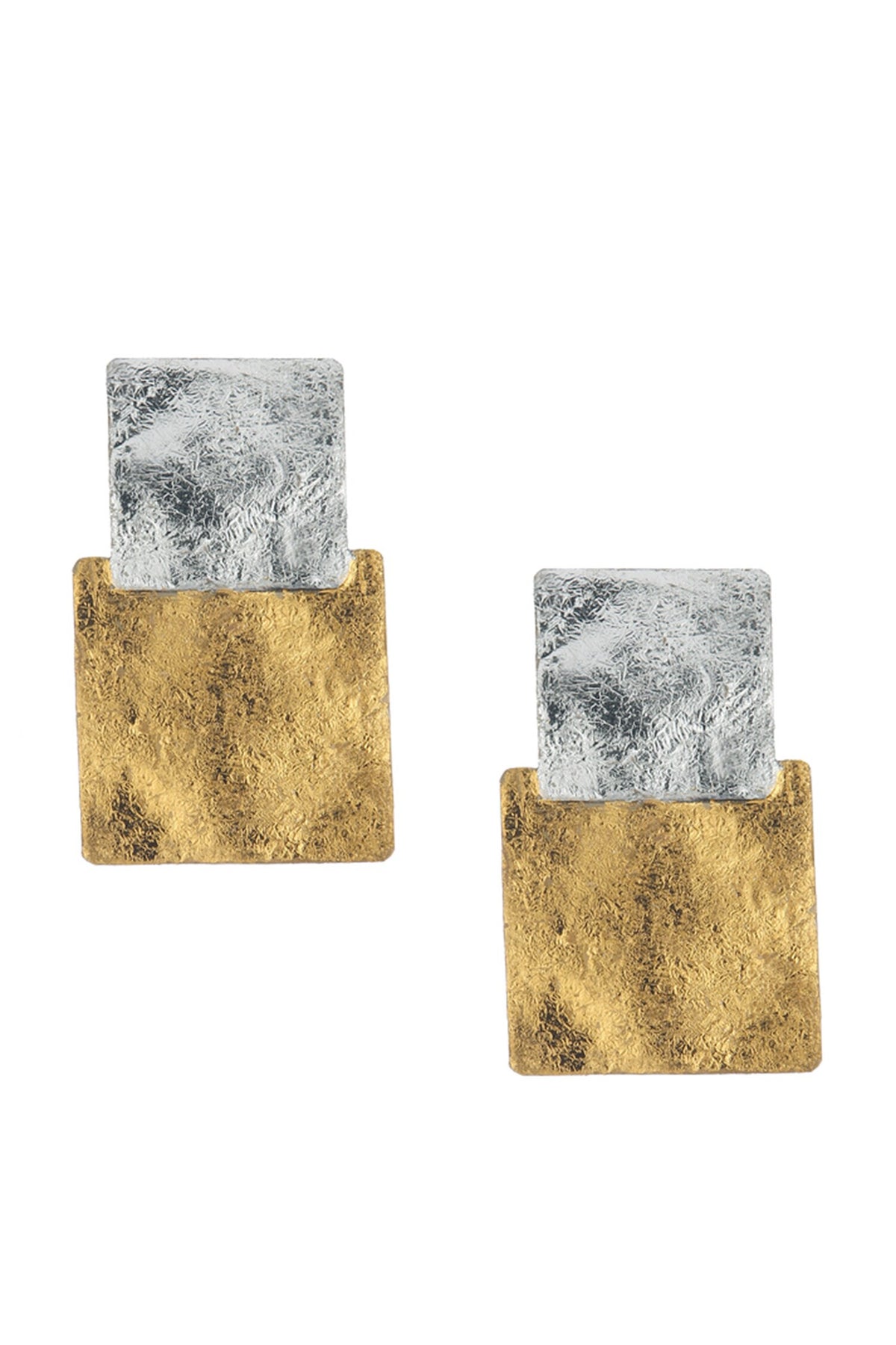 Two Tone Abstract Earrings