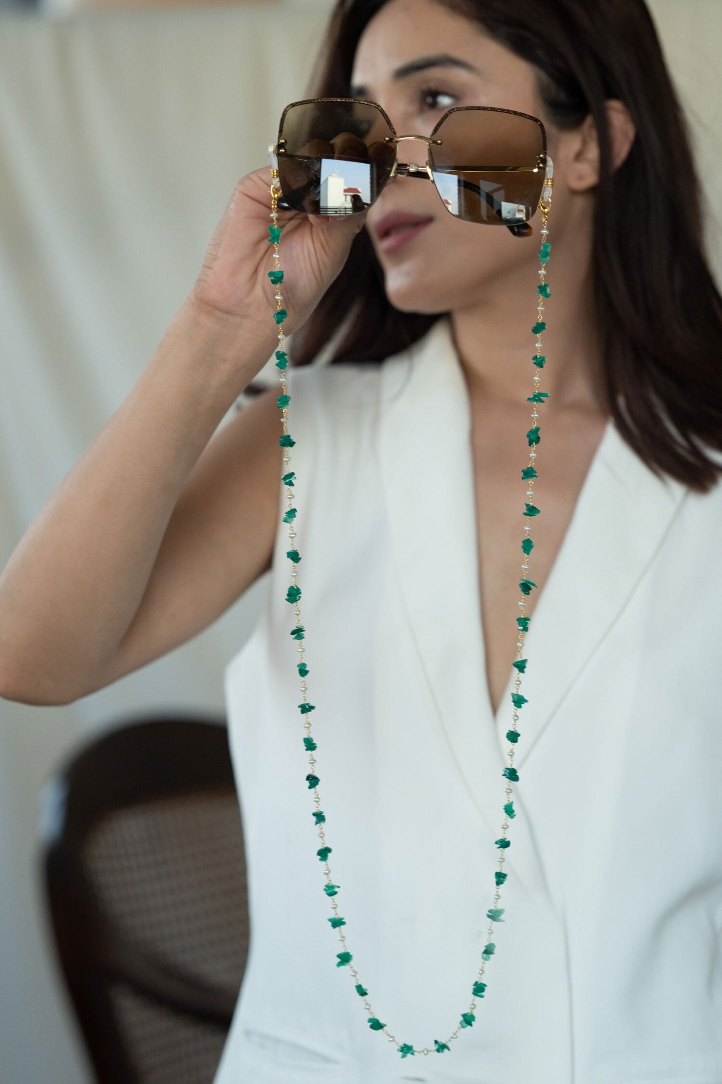 Pearl Natural Stone Eyewear Chain