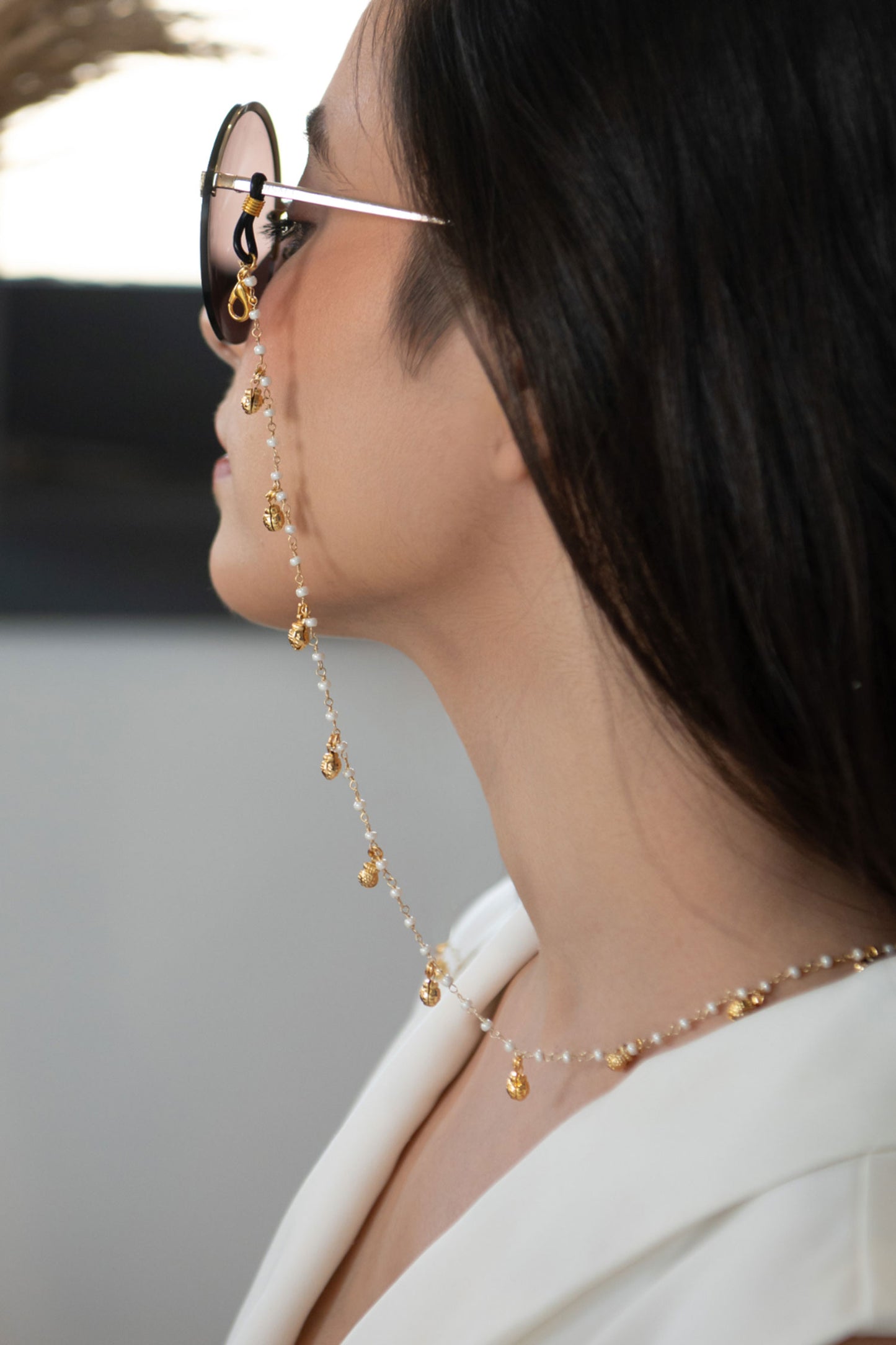Pearl Embellished Eyewear Sling