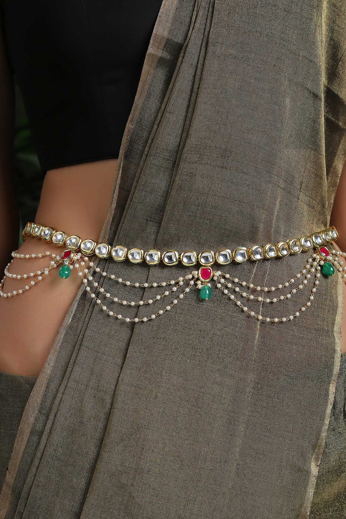 Kundan & Pearl Gold Kamarbandh