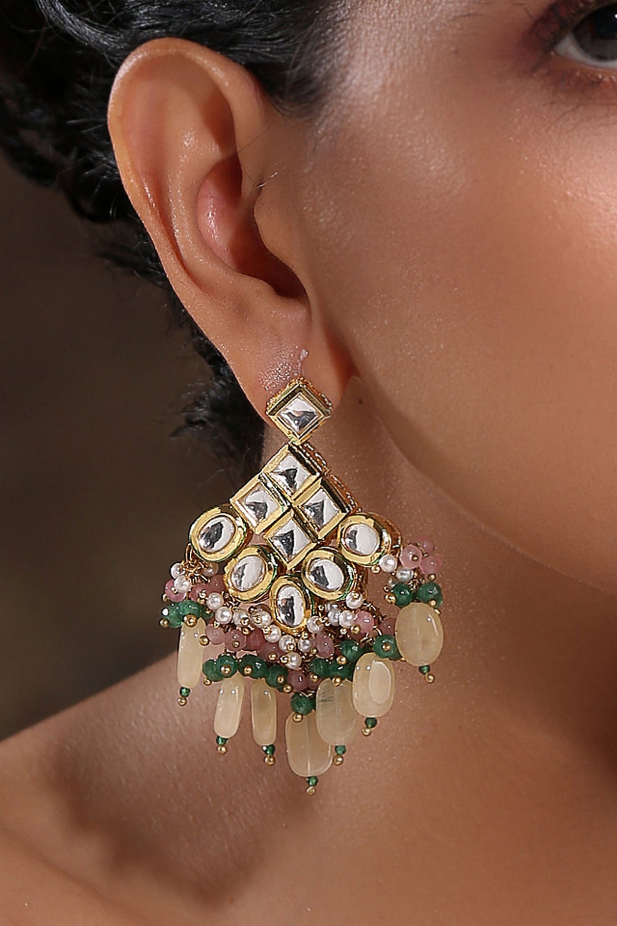 Upma Kundan & Stone Embellished Earrings