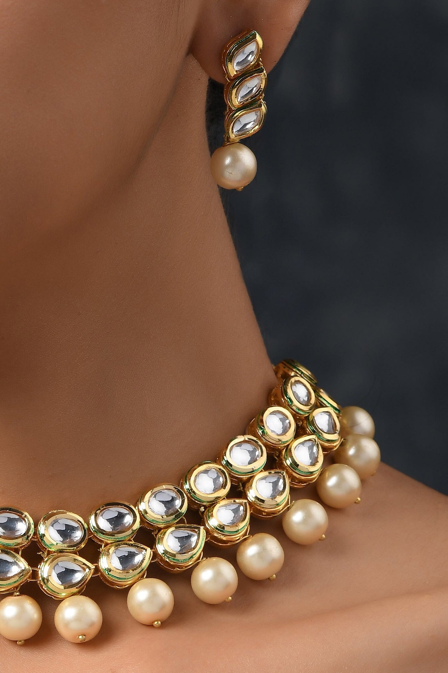 Kundan Embellished Necklace Set