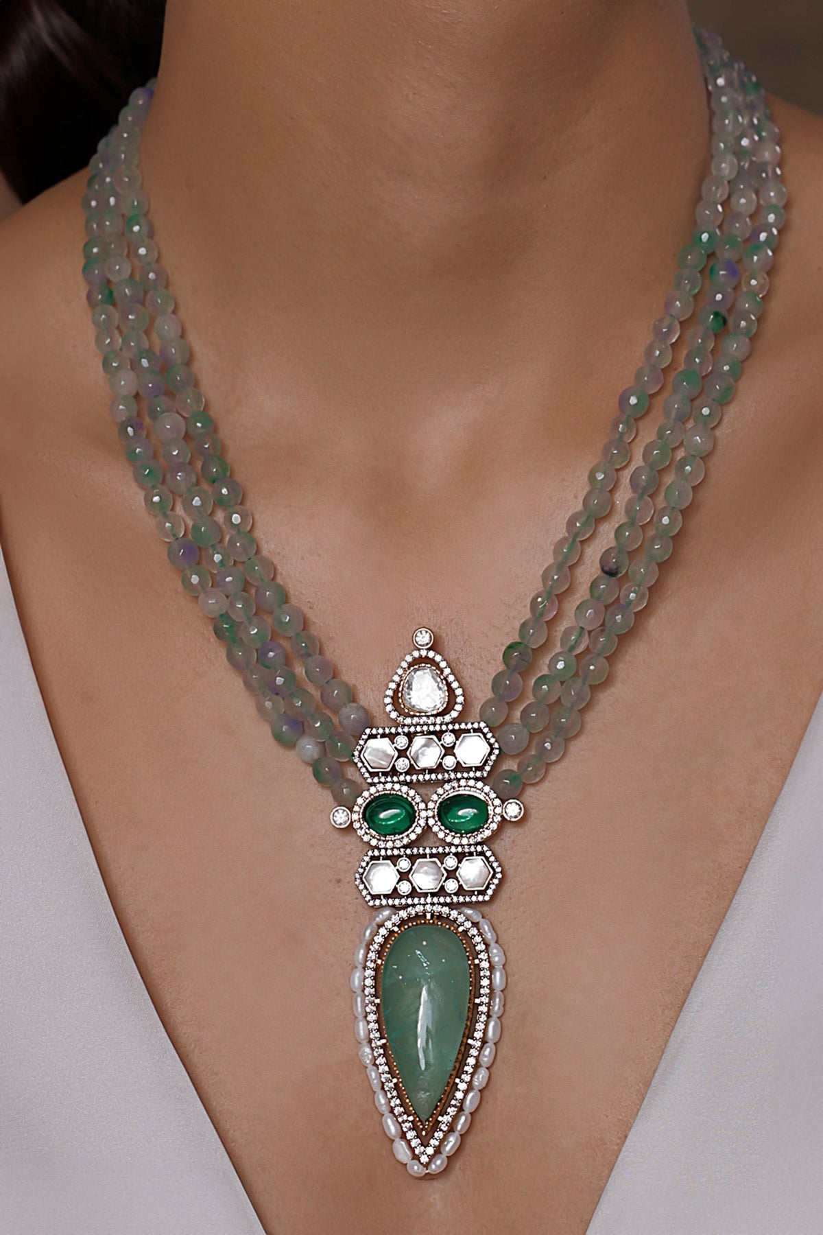 Tear Drop Shaped Pendant Necklace
