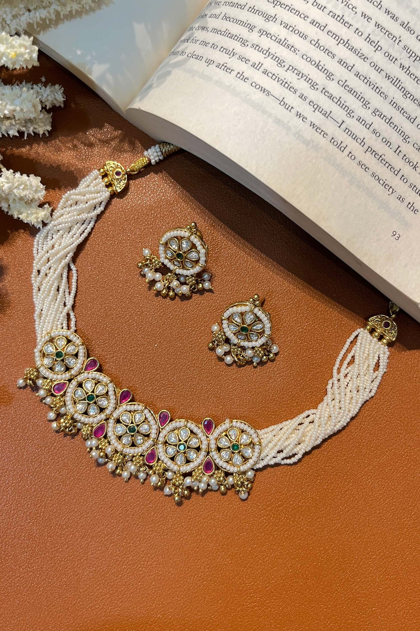 Temple Multistrand Choker Necklace Set