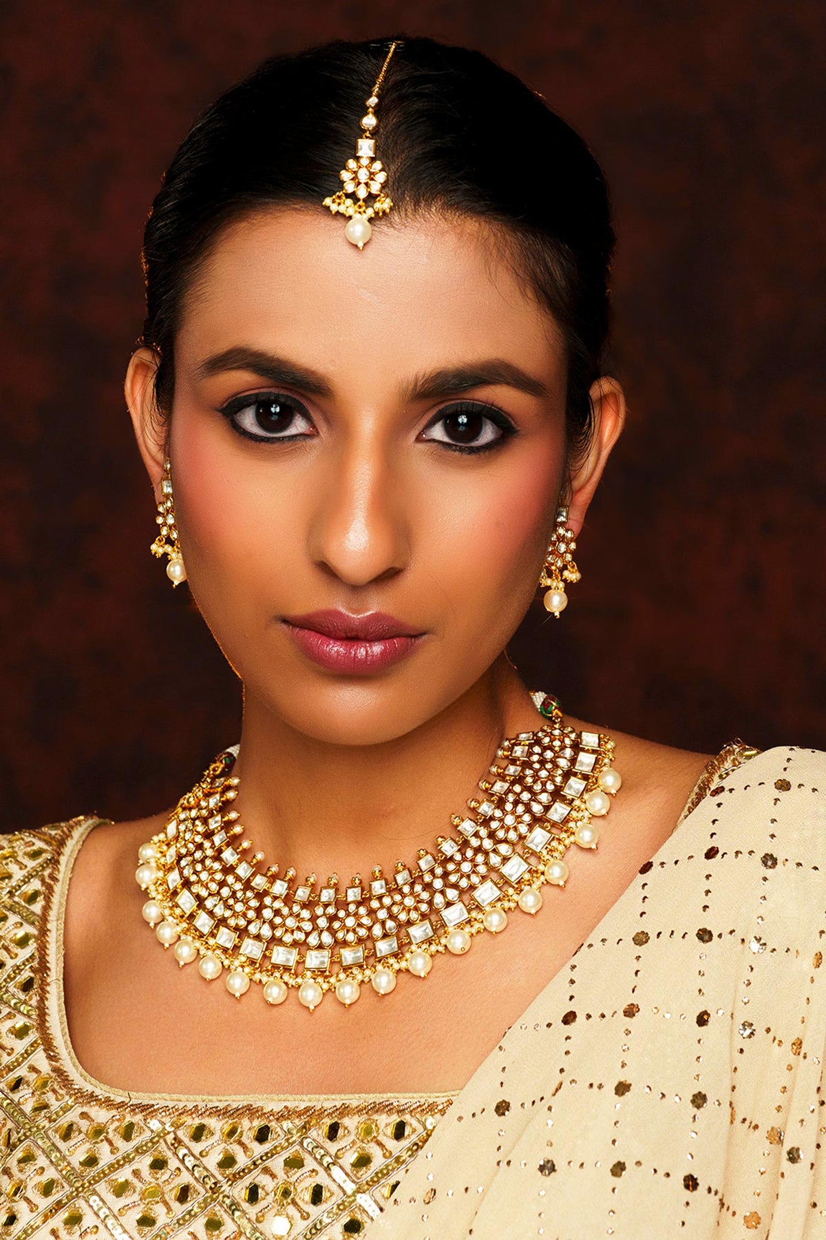Phoolista Kundan & Polki Embellished Necklace Set
