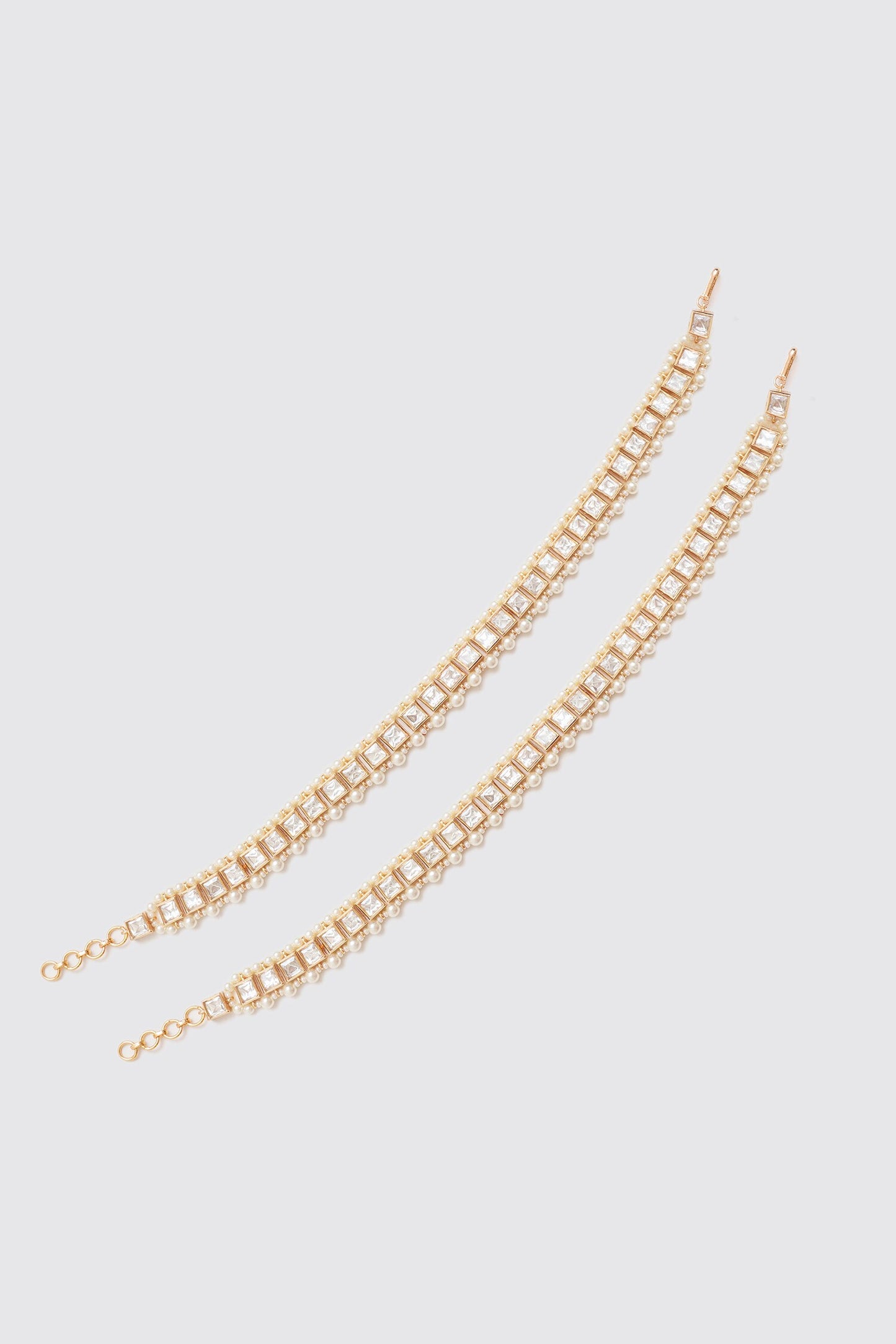Quad Cube Kundan Polki Anklets