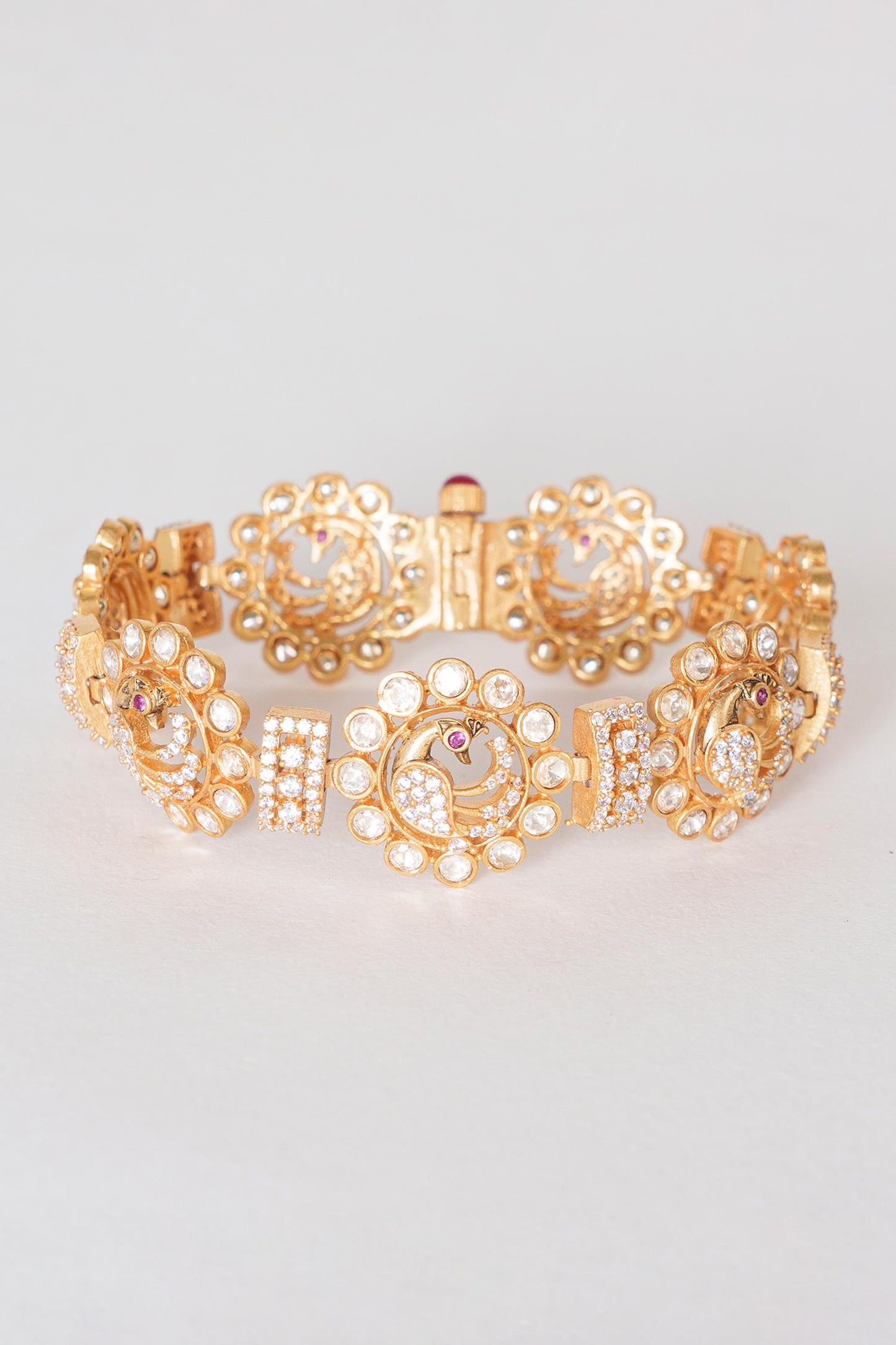 Peacock Moissanite Studded Kada