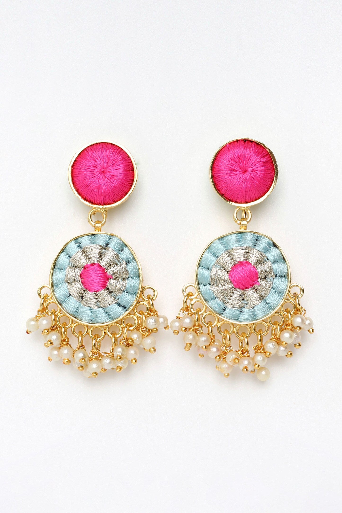 Lily Embroidered Drop Earrings