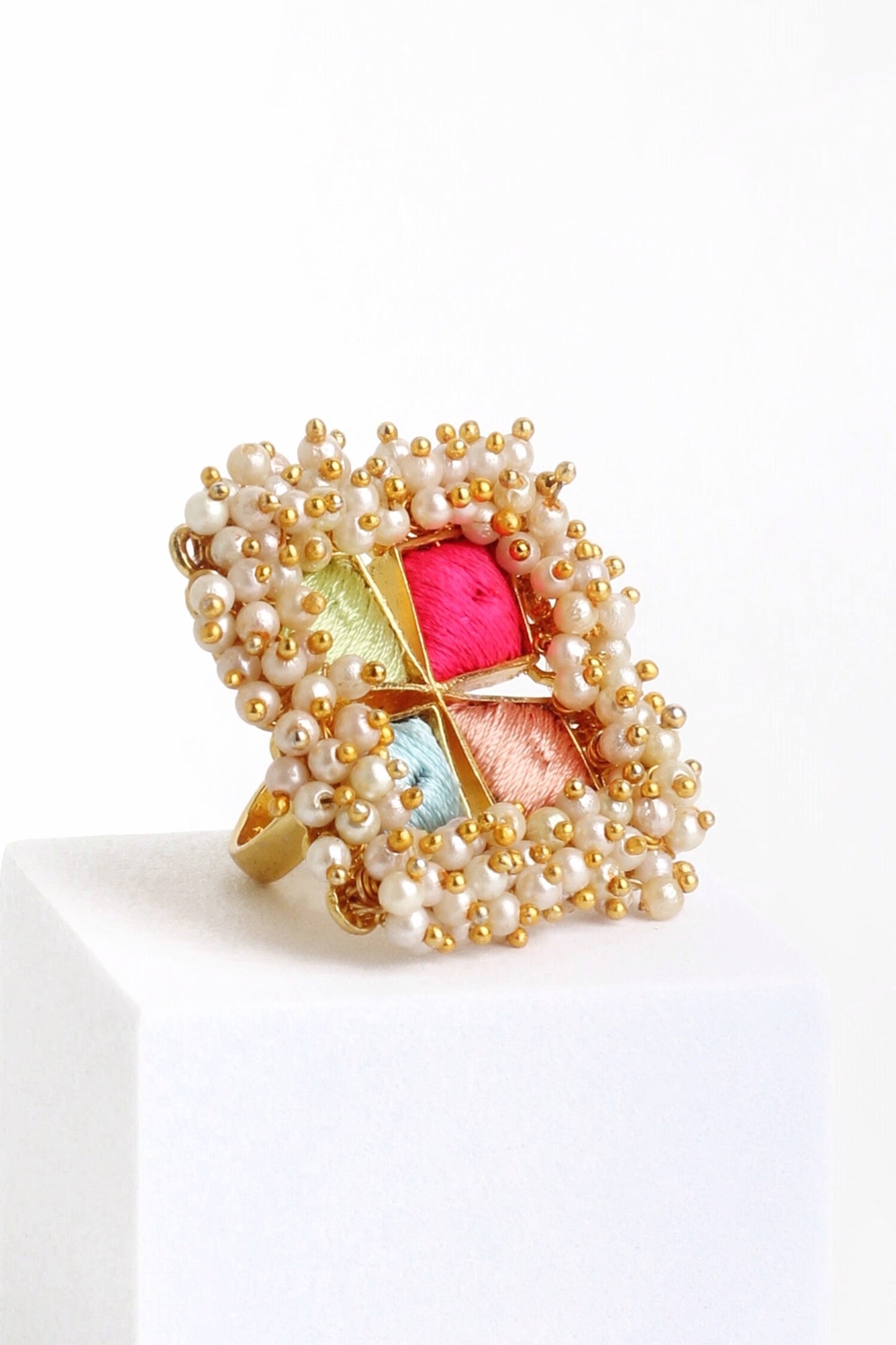 Opal Flower Ring