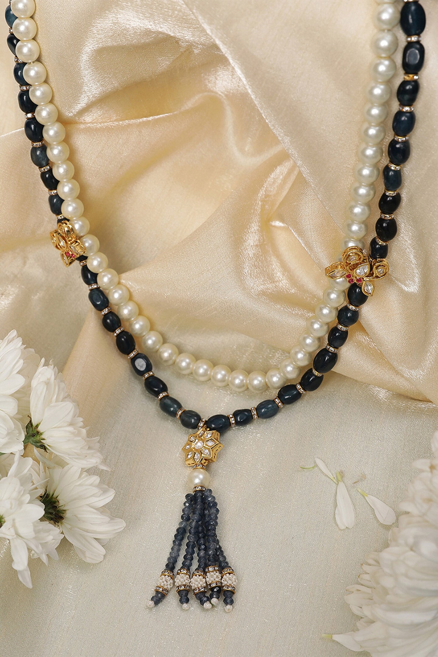 Le Batel Sitara Pearl & Onyx Necklace