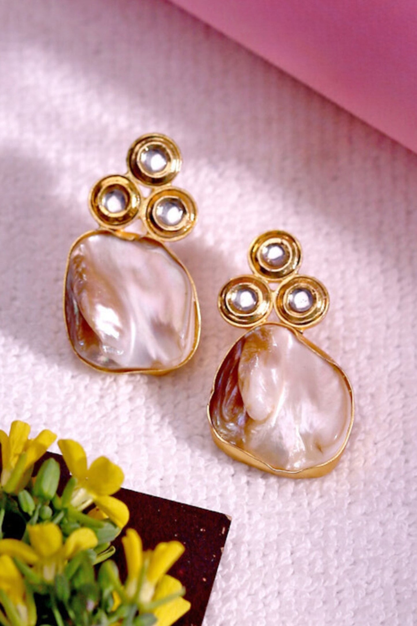 Chhatri Kundan Drop Earrings