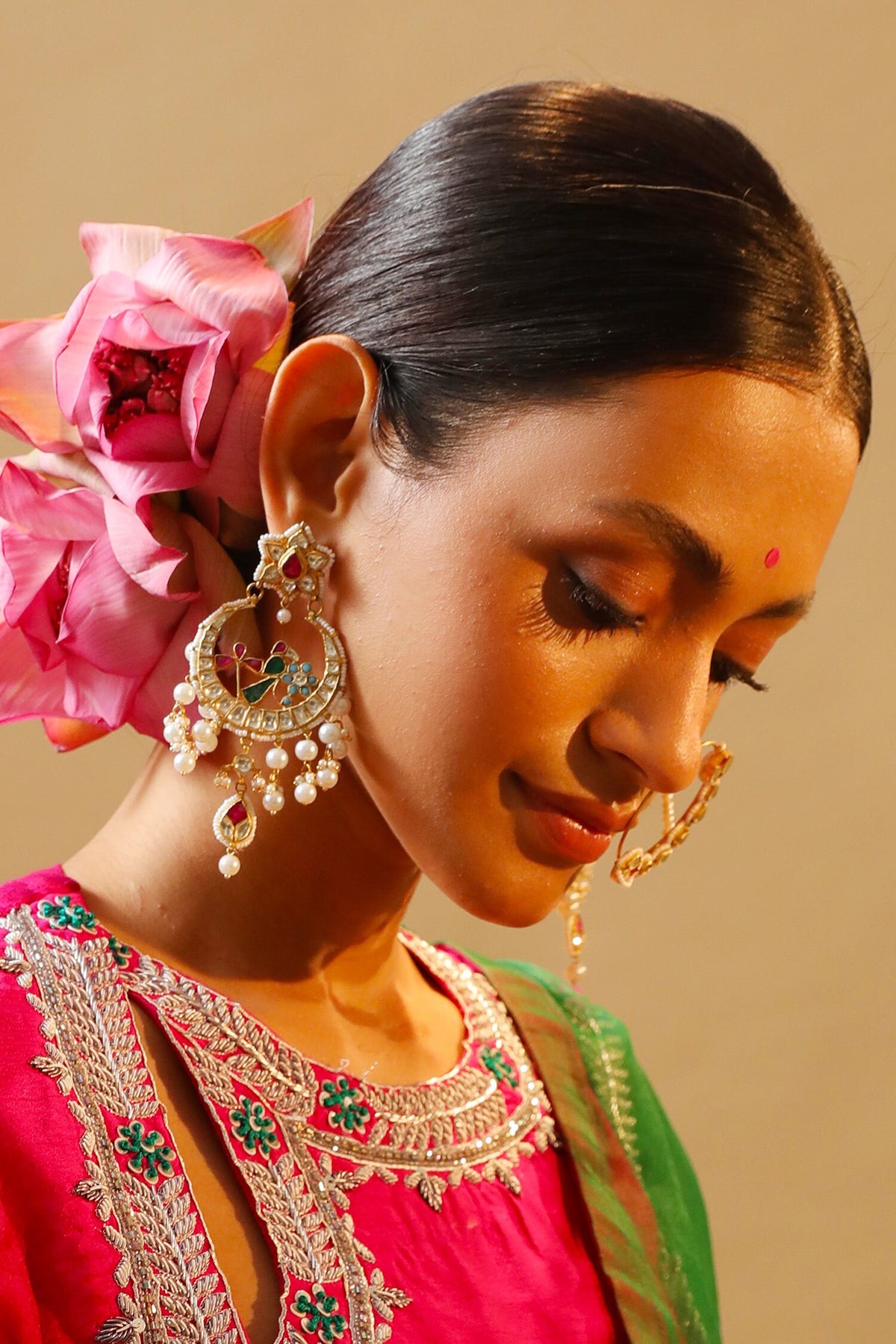 Kundan Studded Chandbalis
