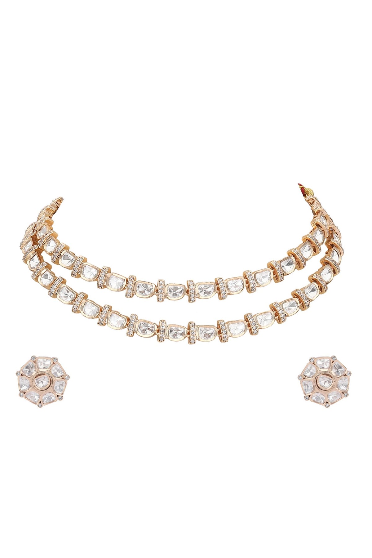 Polki Embellished Layered Choker Set