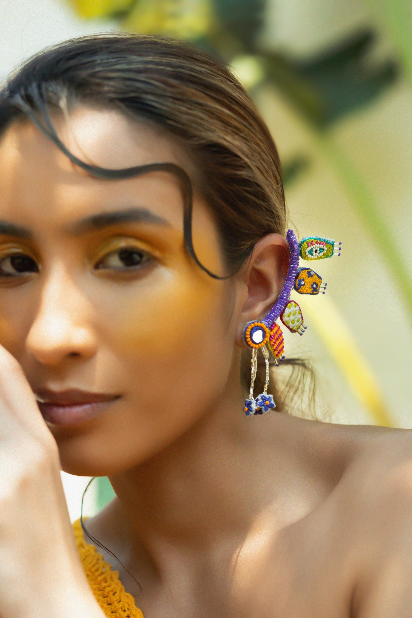 Boh Bead Embellished Handcrafted Earrings