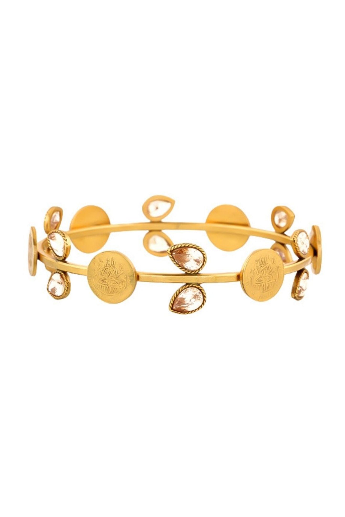 Coin & Crystal Embellished Bangle