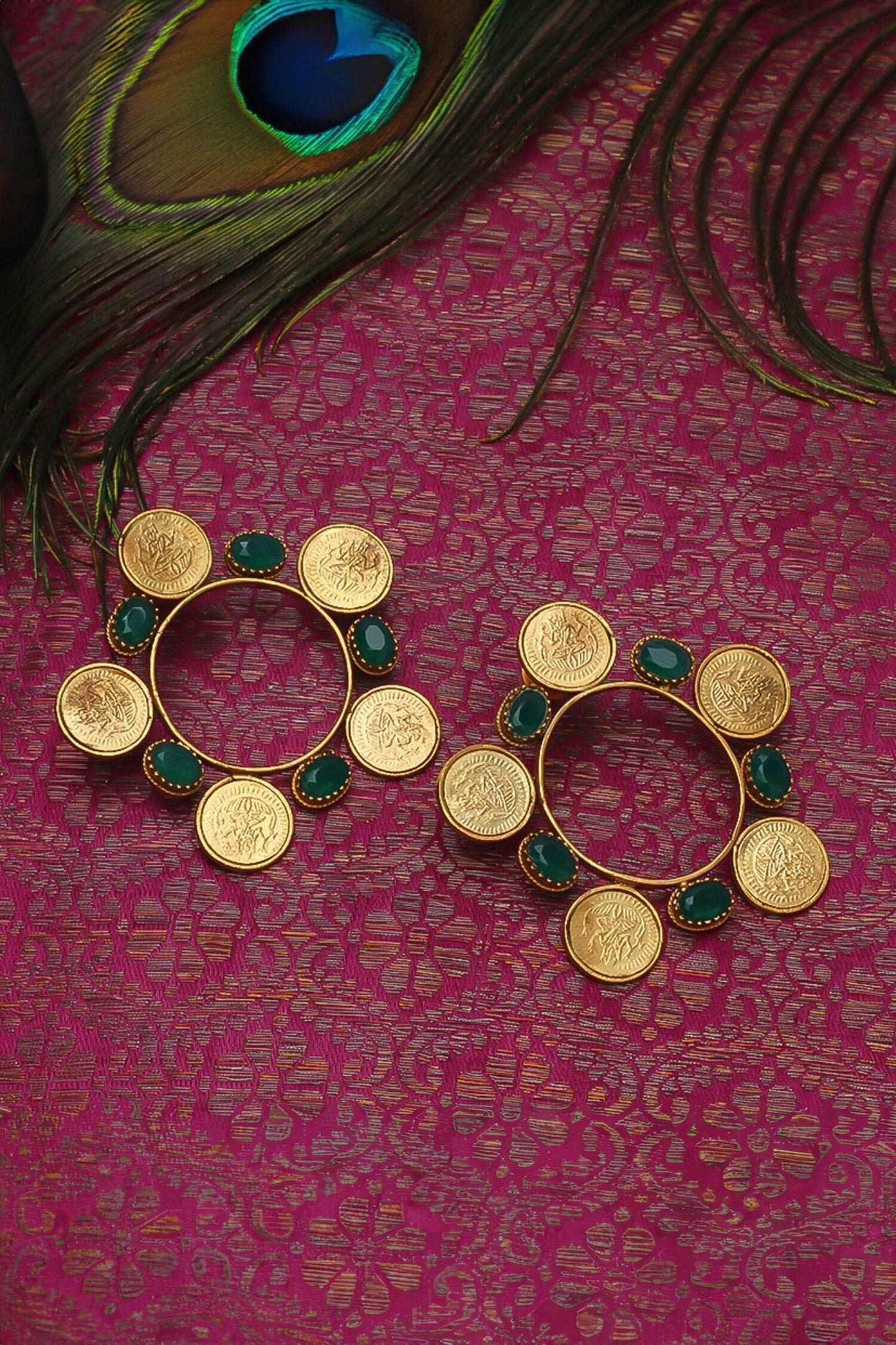 Embossed Coin Earrings