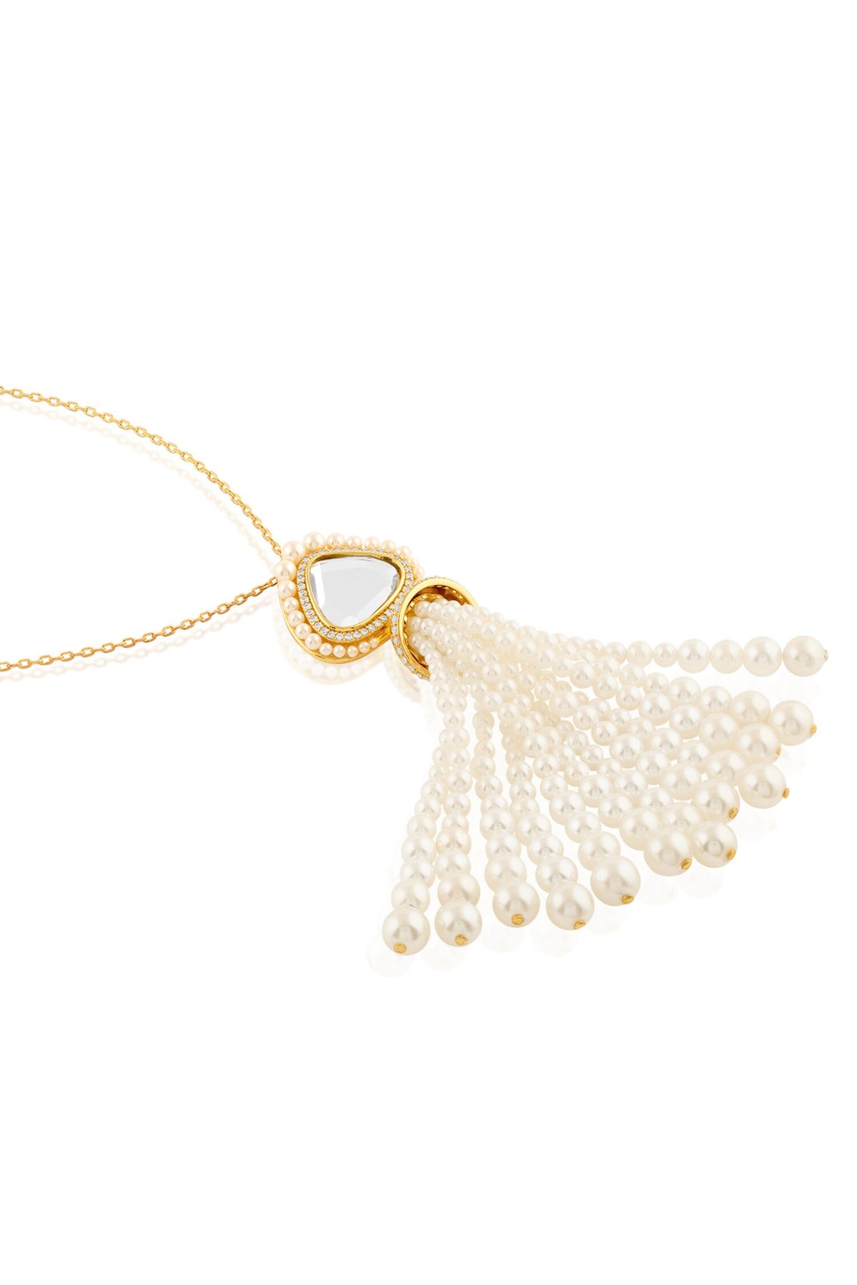 Lucent Pearl Tassel Pendant Necklace