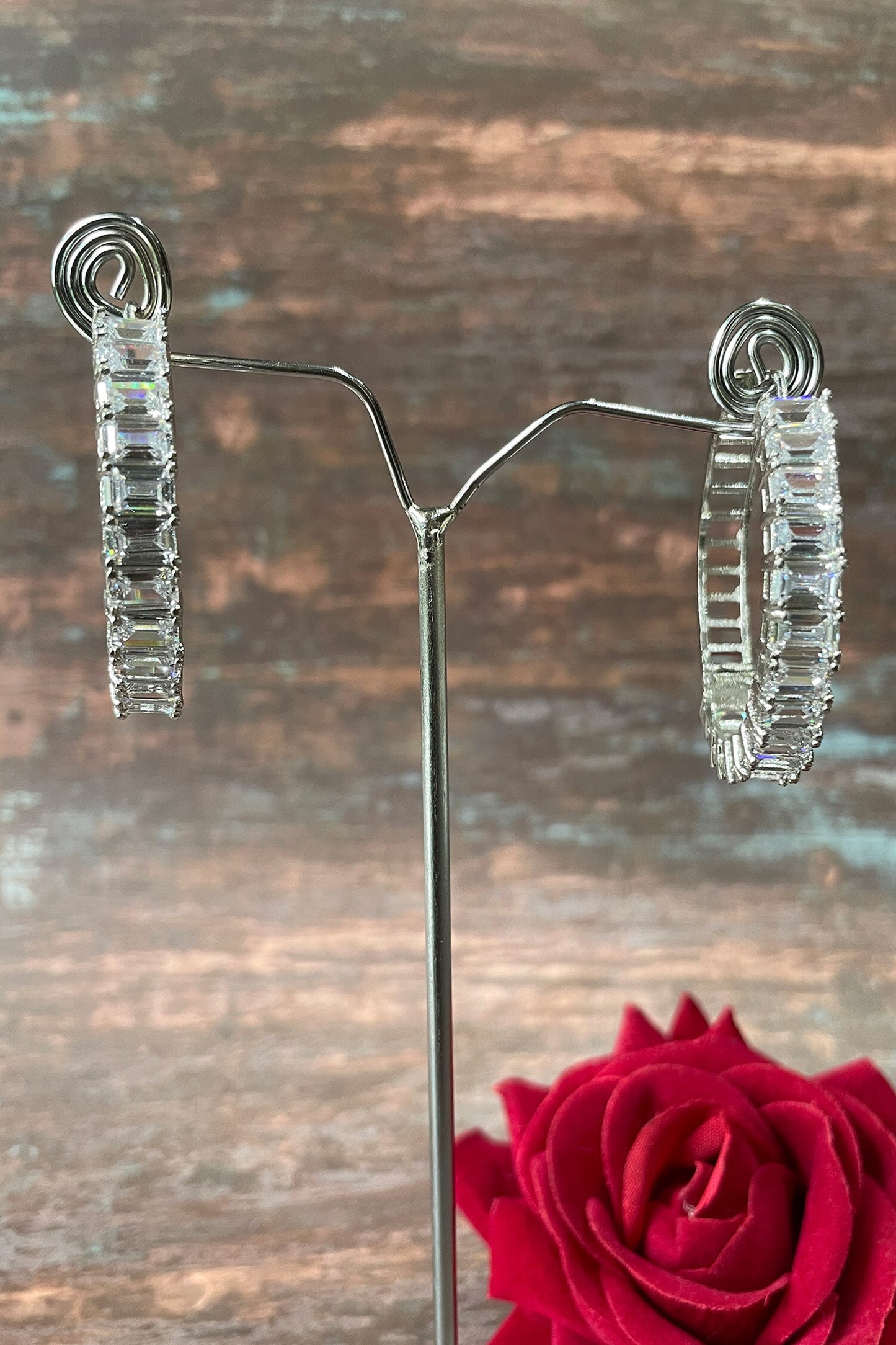 Zirconia Studded Hoops