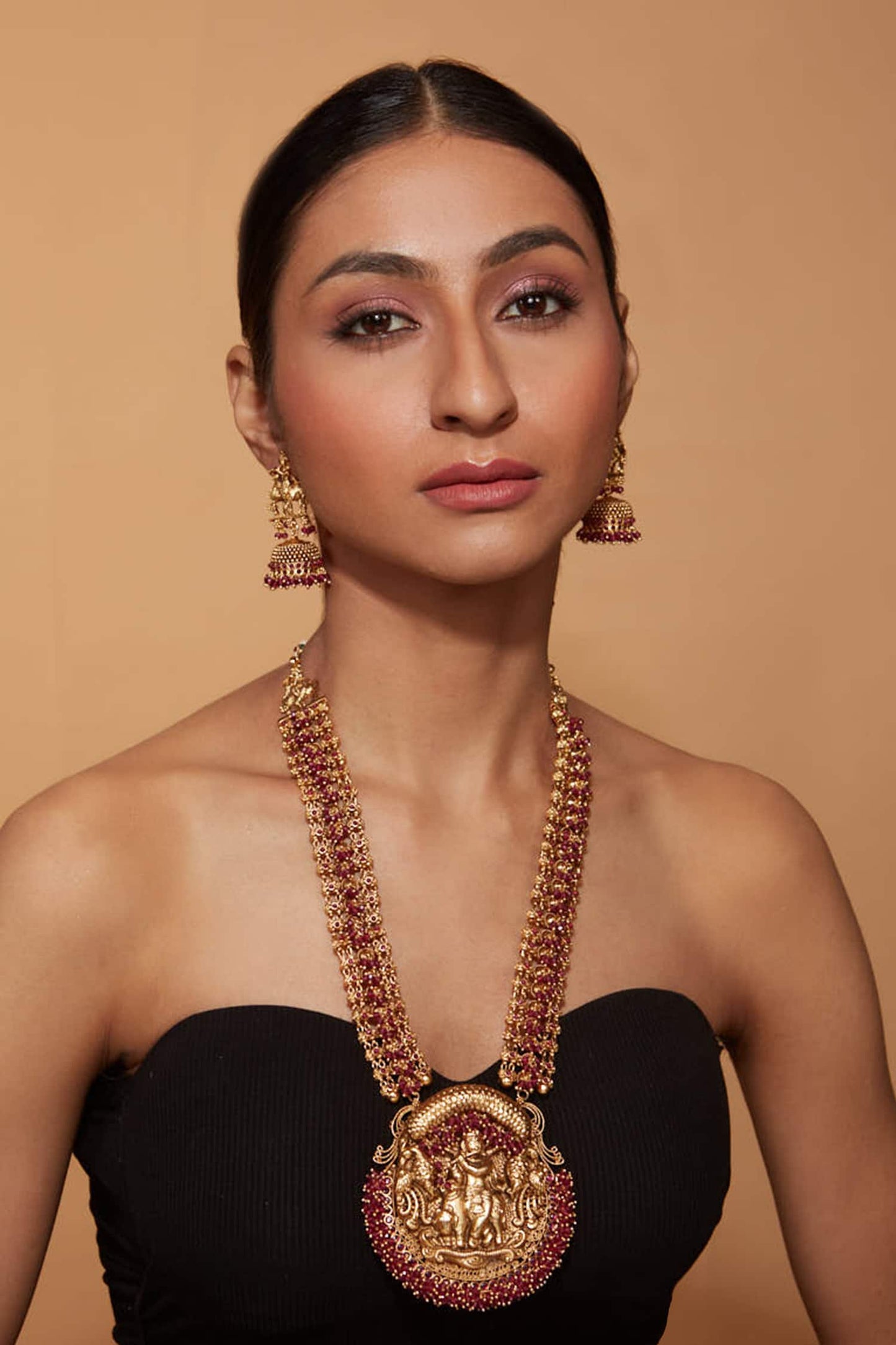 Bead Tassel Deity Temple Necklace Set