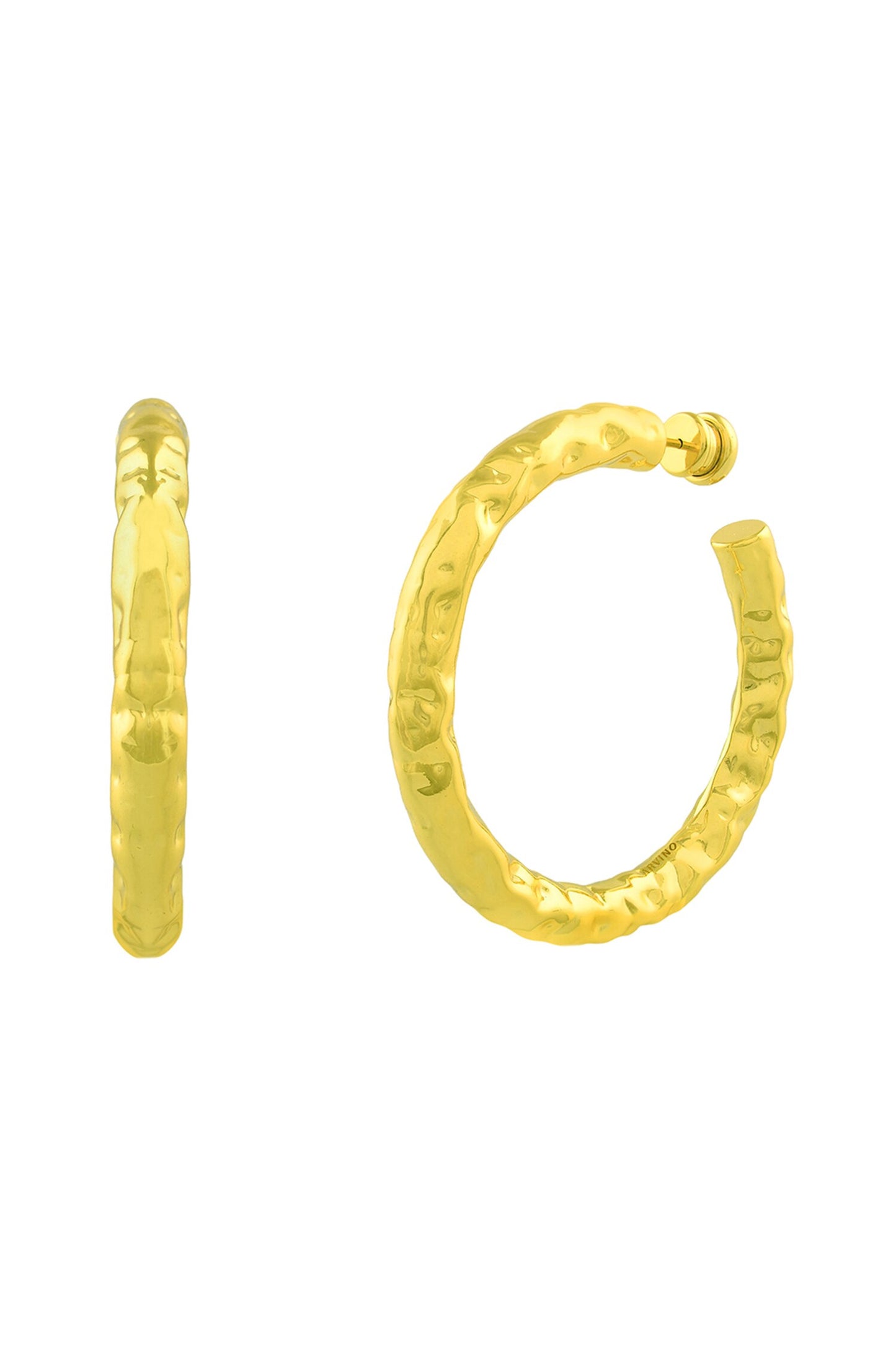 Etched Raw Bouldered Hoops Large