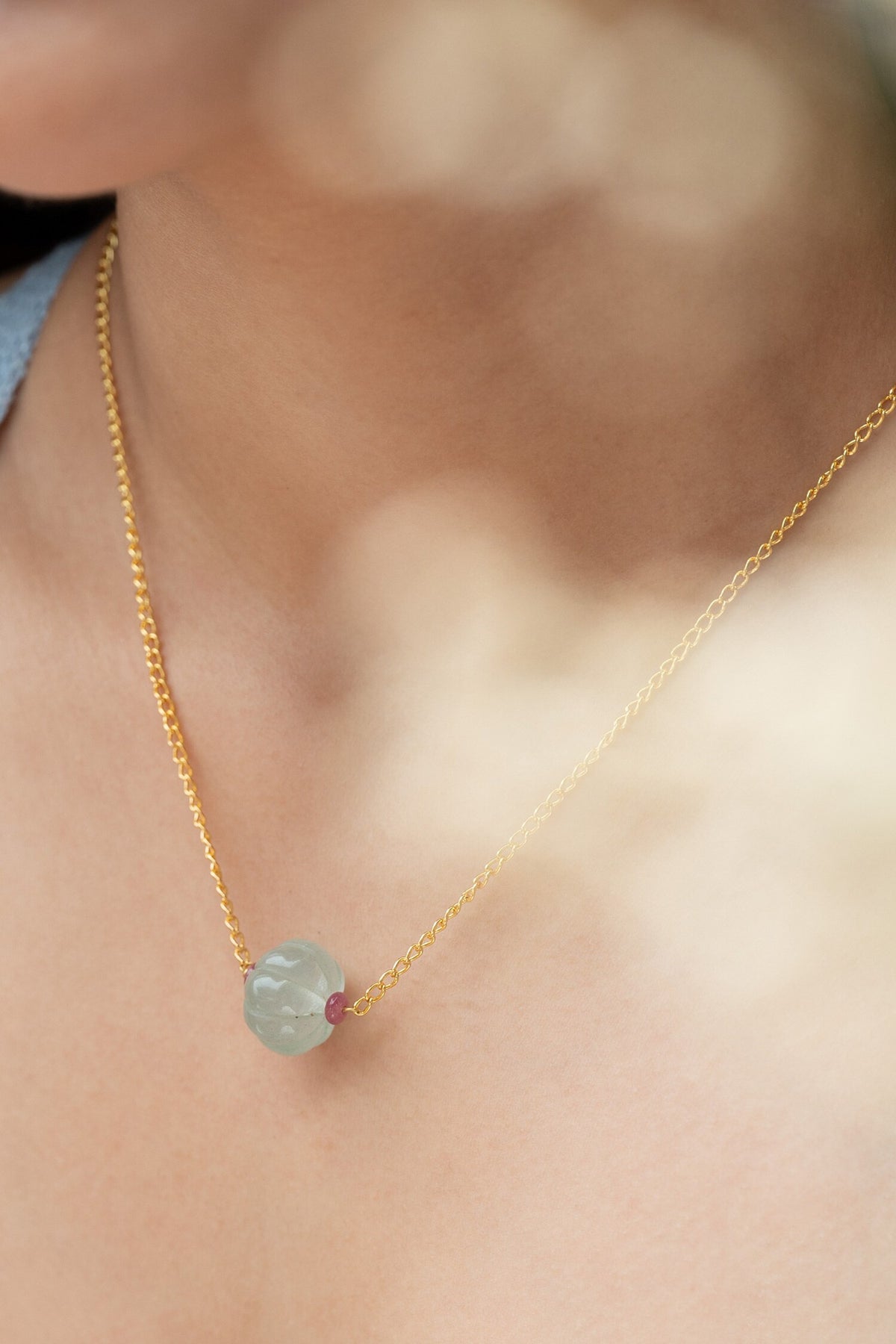 Fluorite Chain Pendant Necklace
