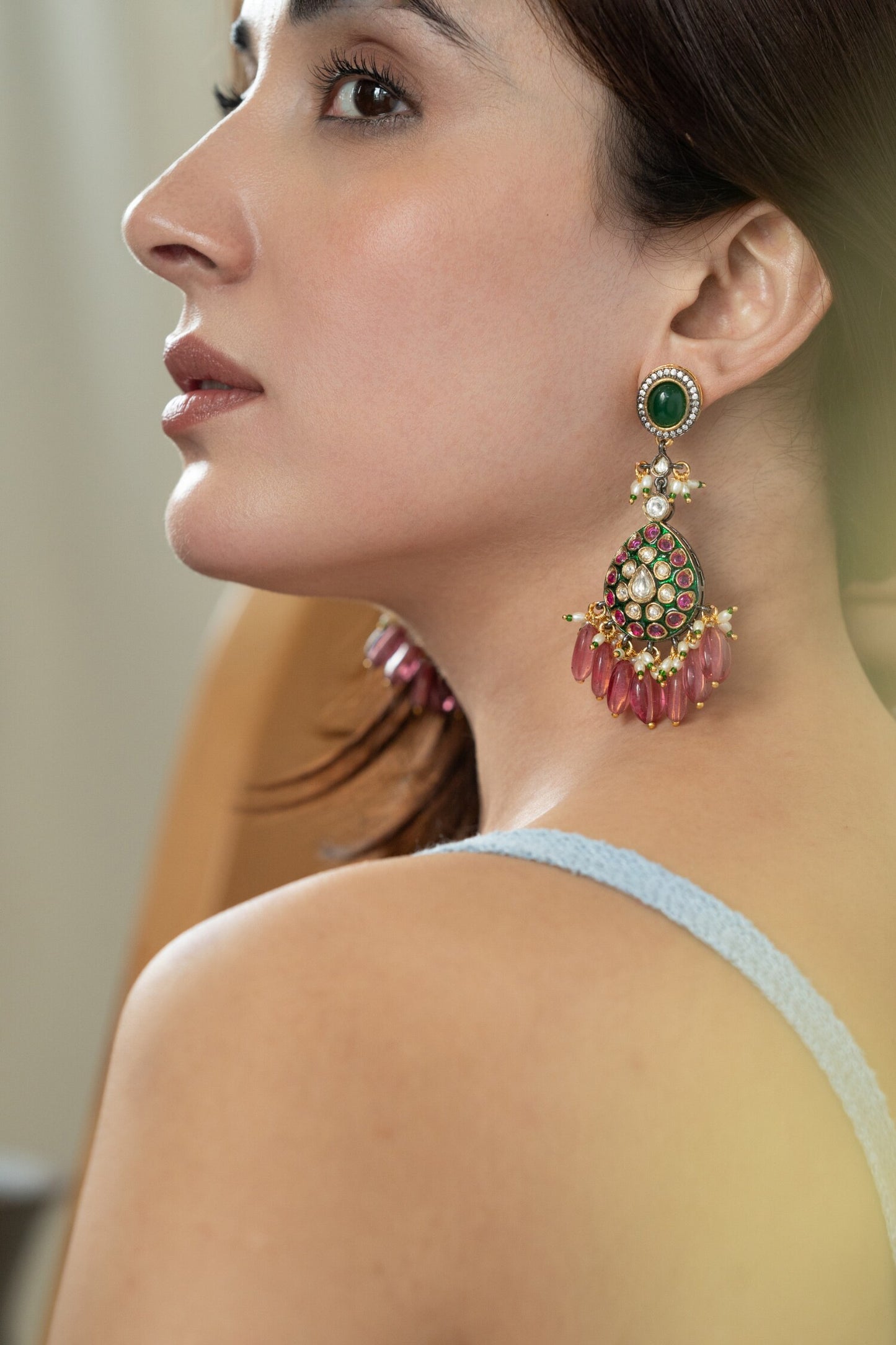 Victorian Polki Studded Earrings