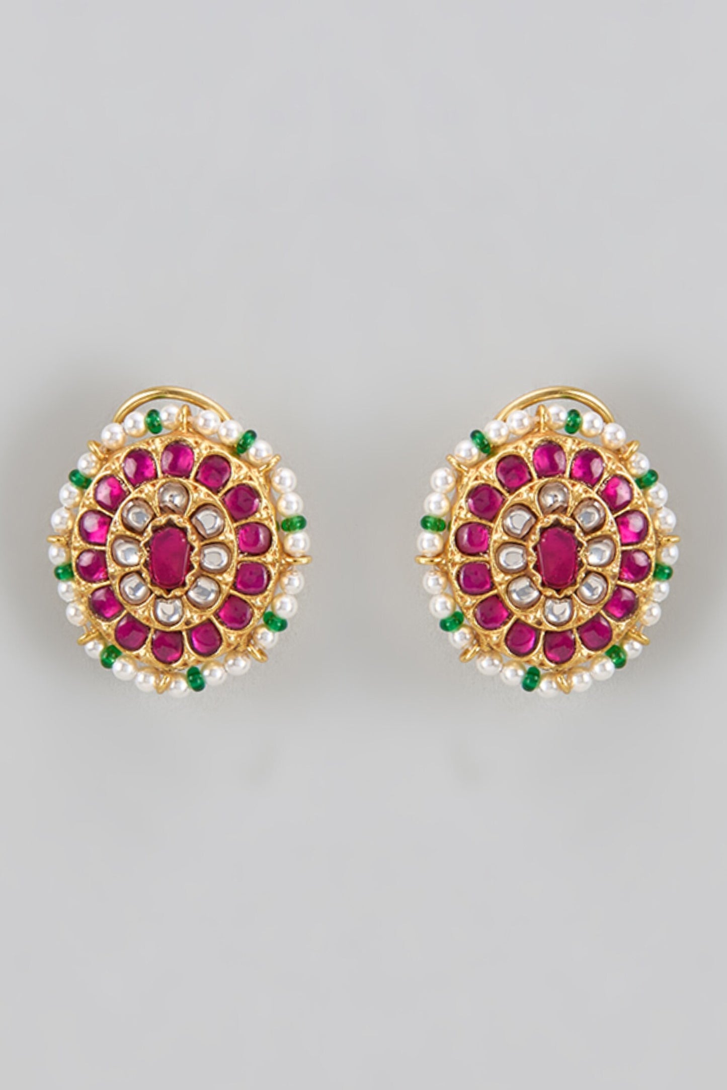 Kundan Carved Studs