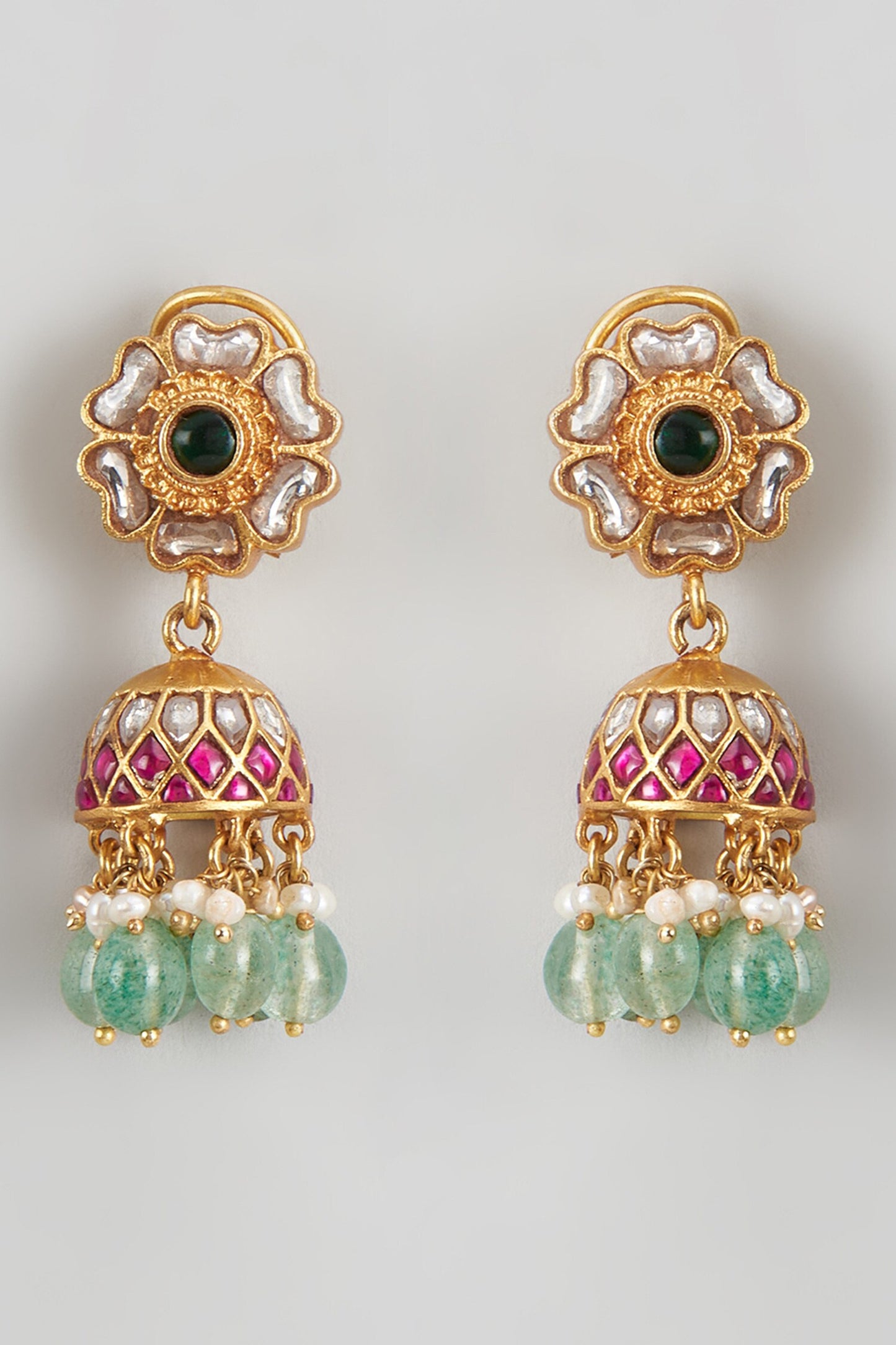 Kundan Studded Jhumkas