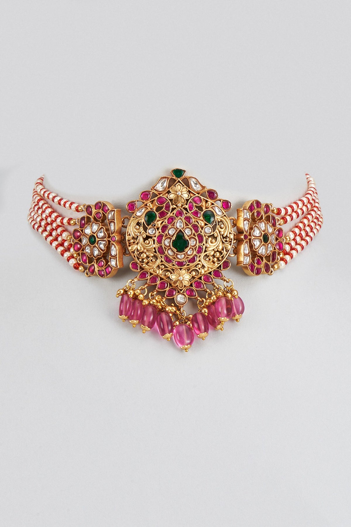 Stone Embellished Pendant Choker