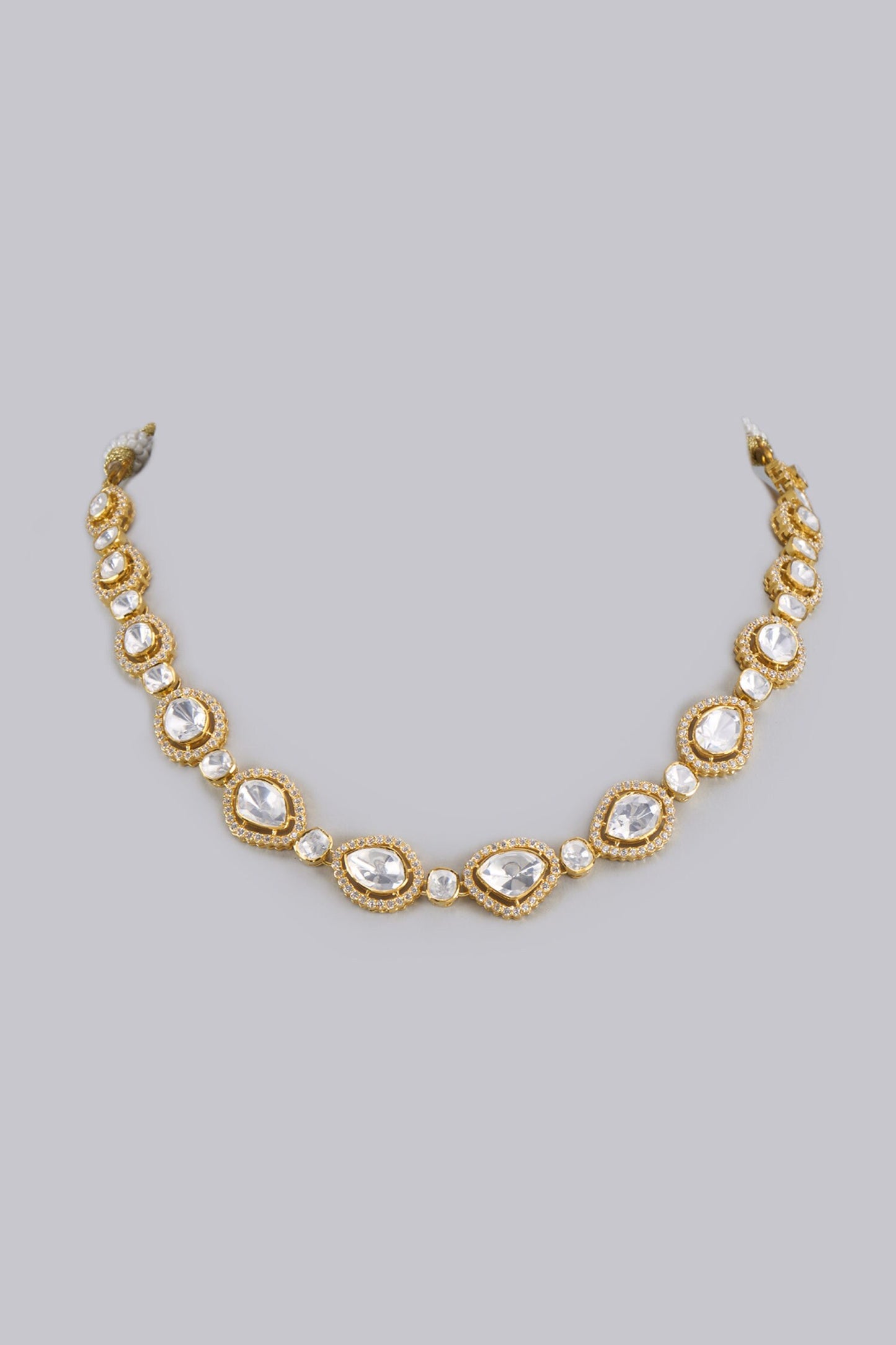Moissanite Polki & CZ Embellished Choker Necklace