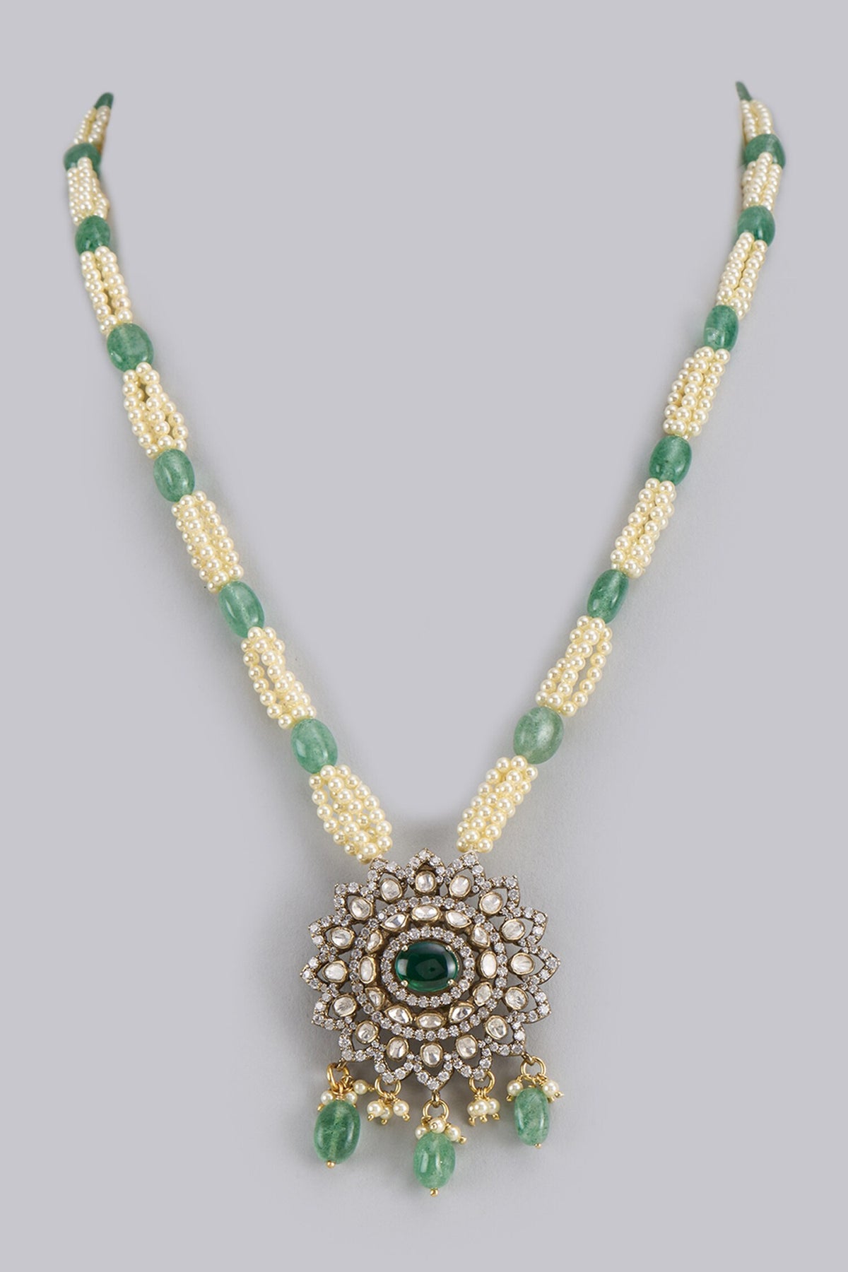 Moissanite & CZ Embellished Pendant Necklace