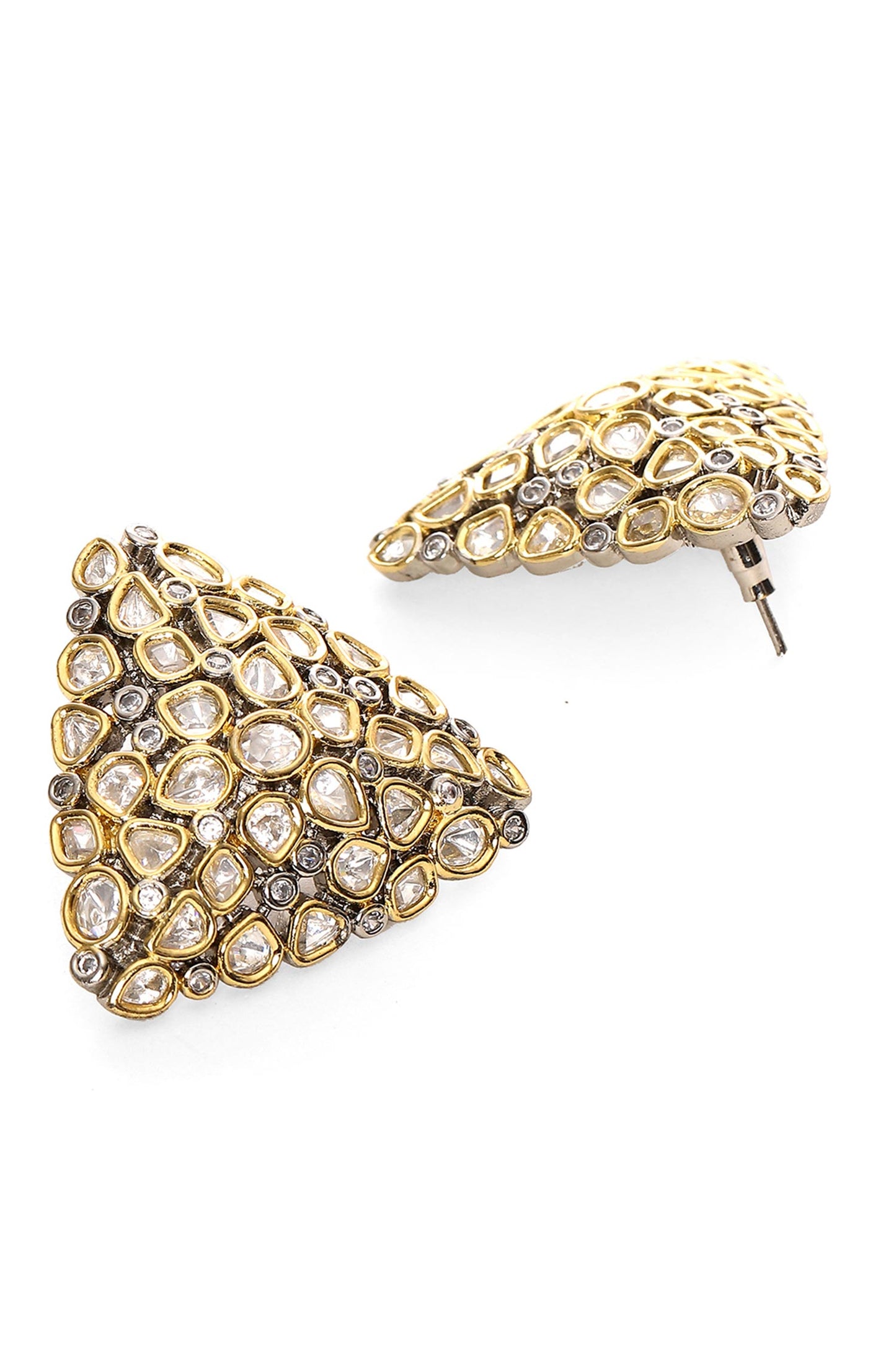 Kundan Prism Dual Toned Studs