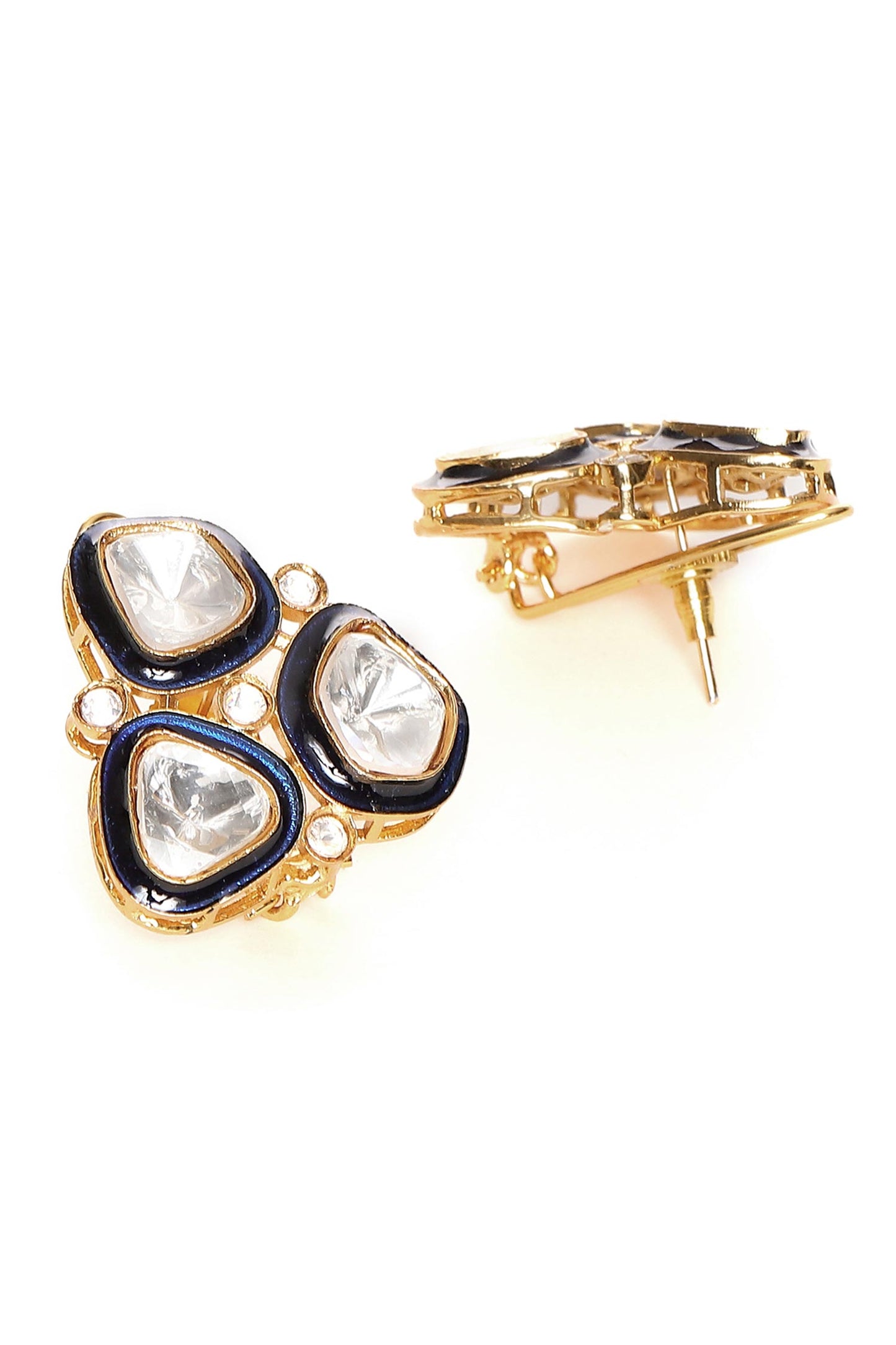 Kundan & Meenakari Droplet Studs