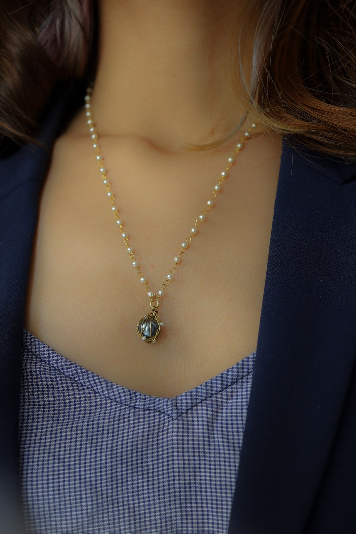 Stone Drop Pendant Chain