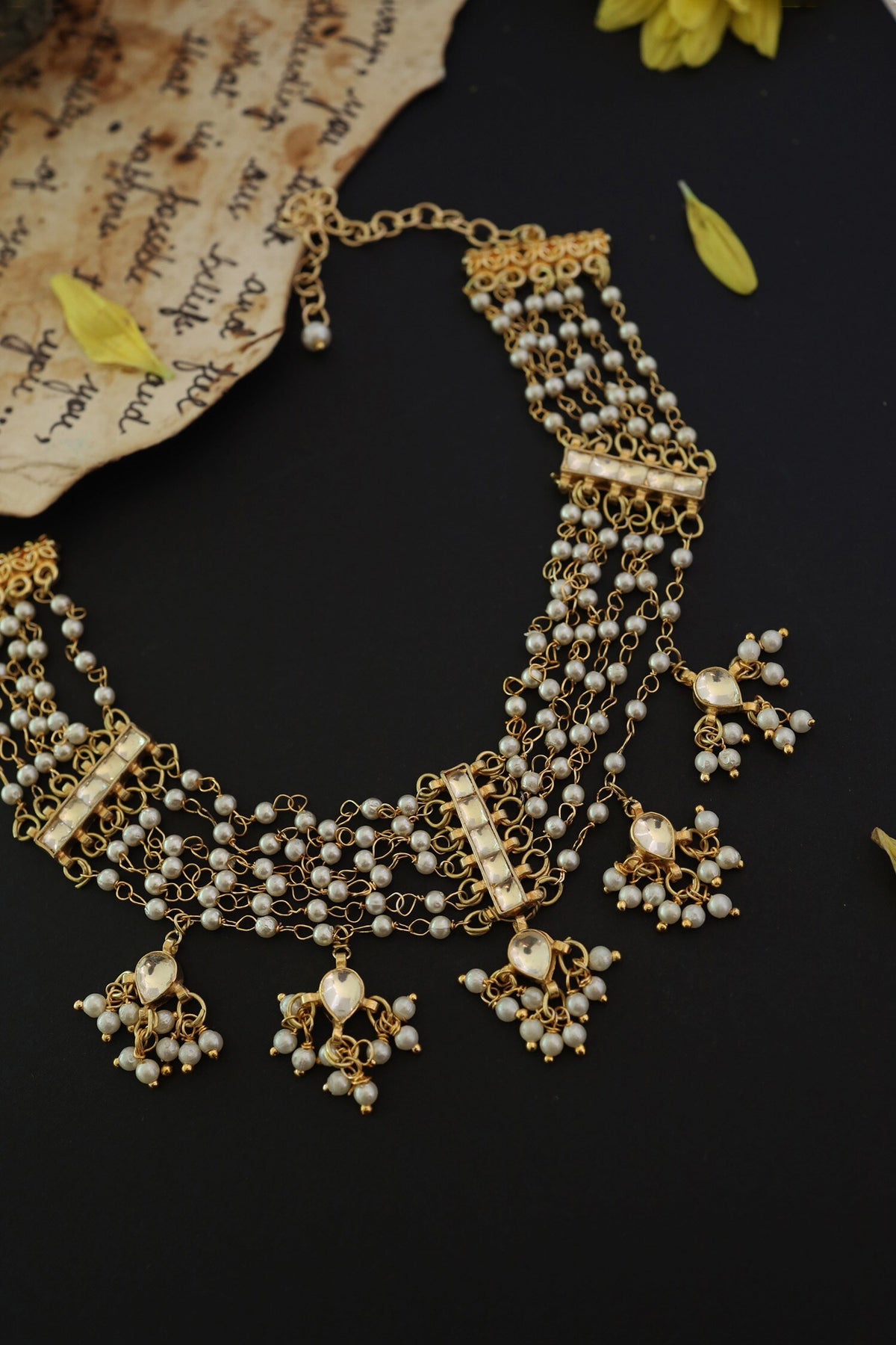 Kundan & Pearl Embellished Necklace