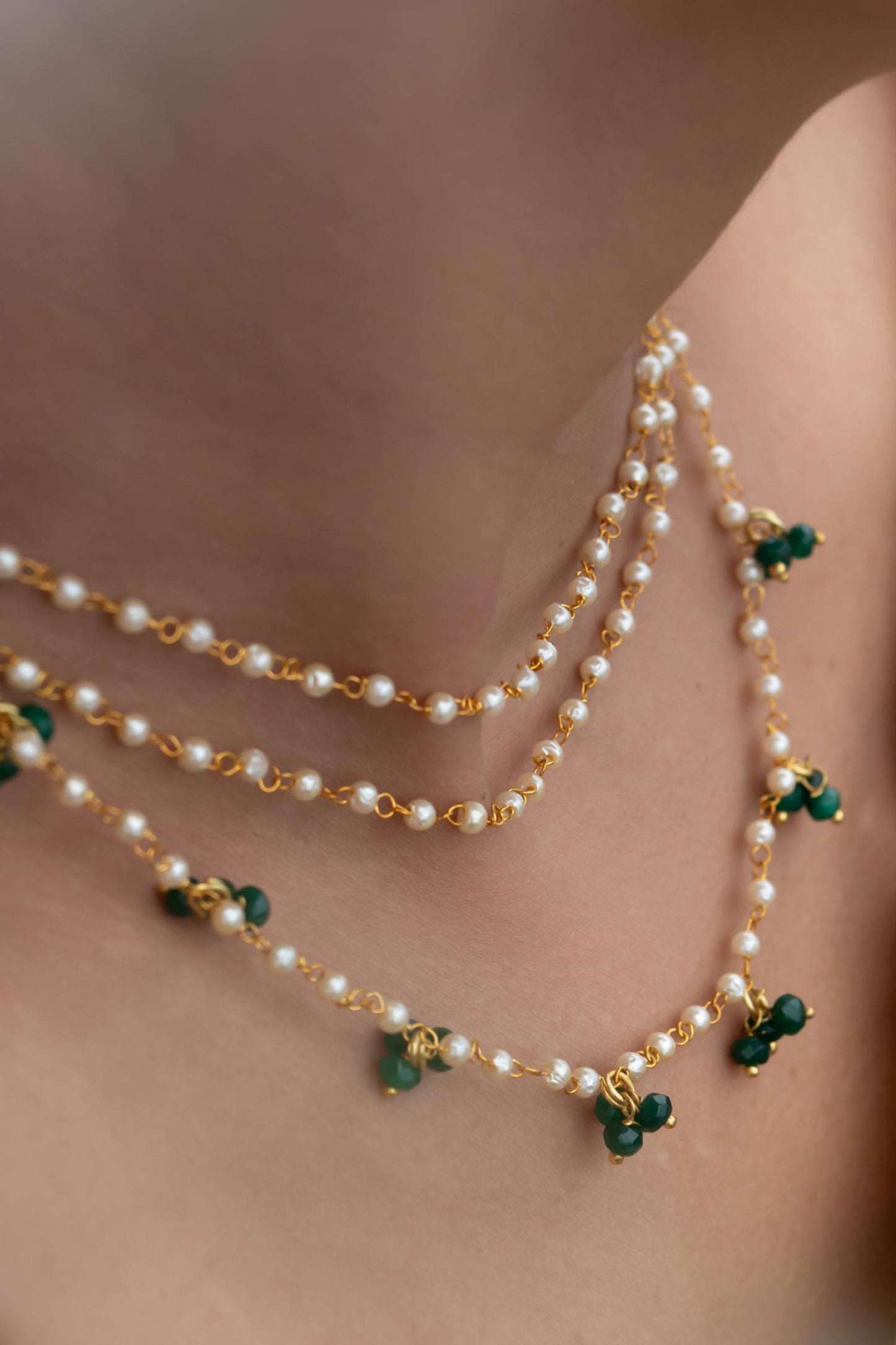 Pearl Studded Layered Necklace