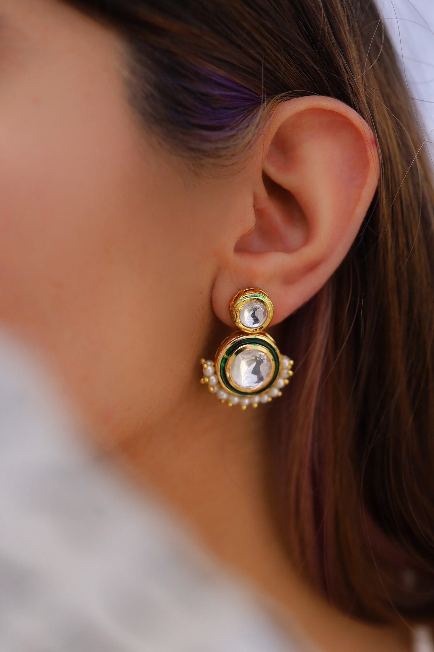 Kundan Dewdrop Earrings