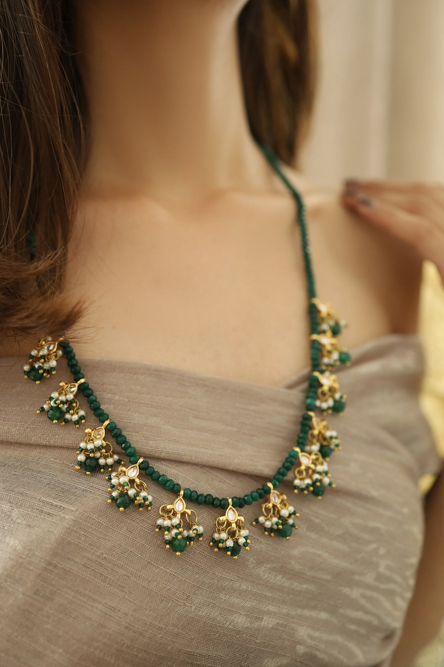 Onyx Stone Studded Necklace
