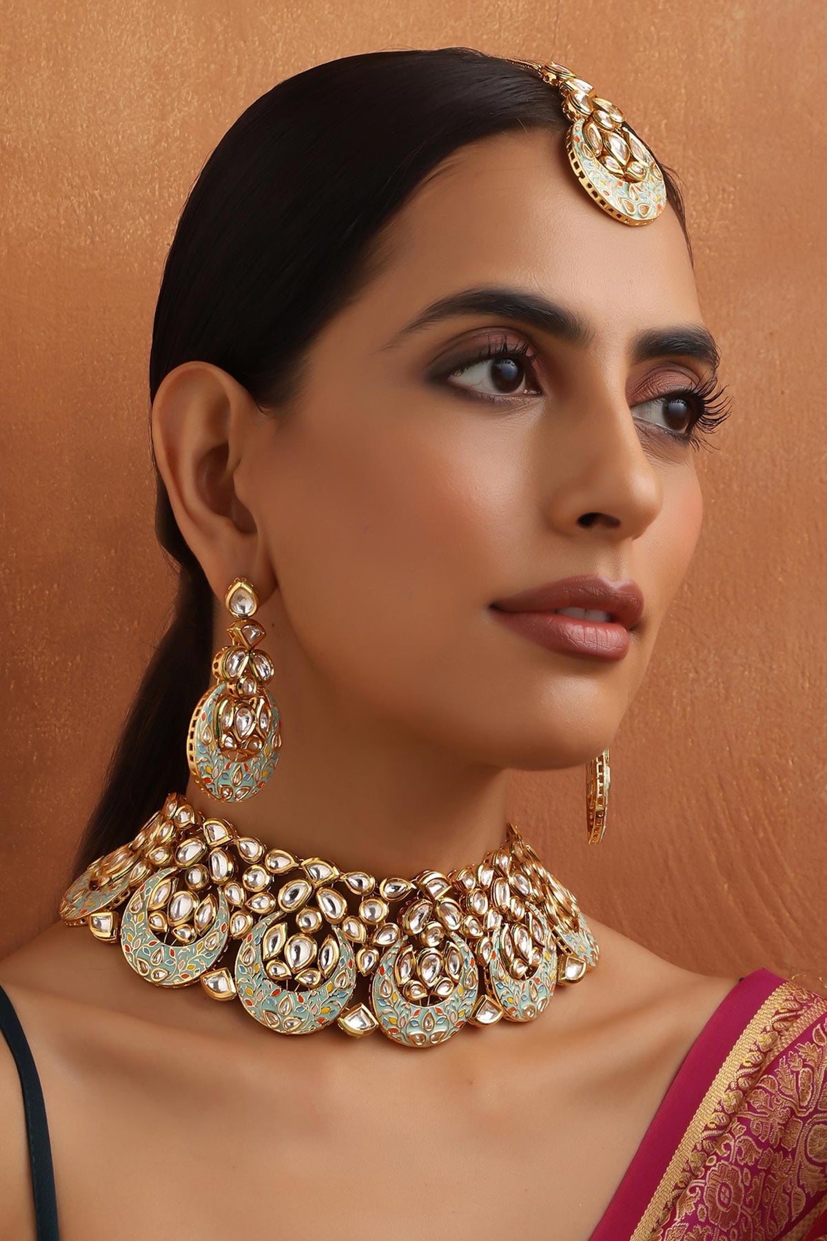 Crescent Moon Carved Jewellery Set