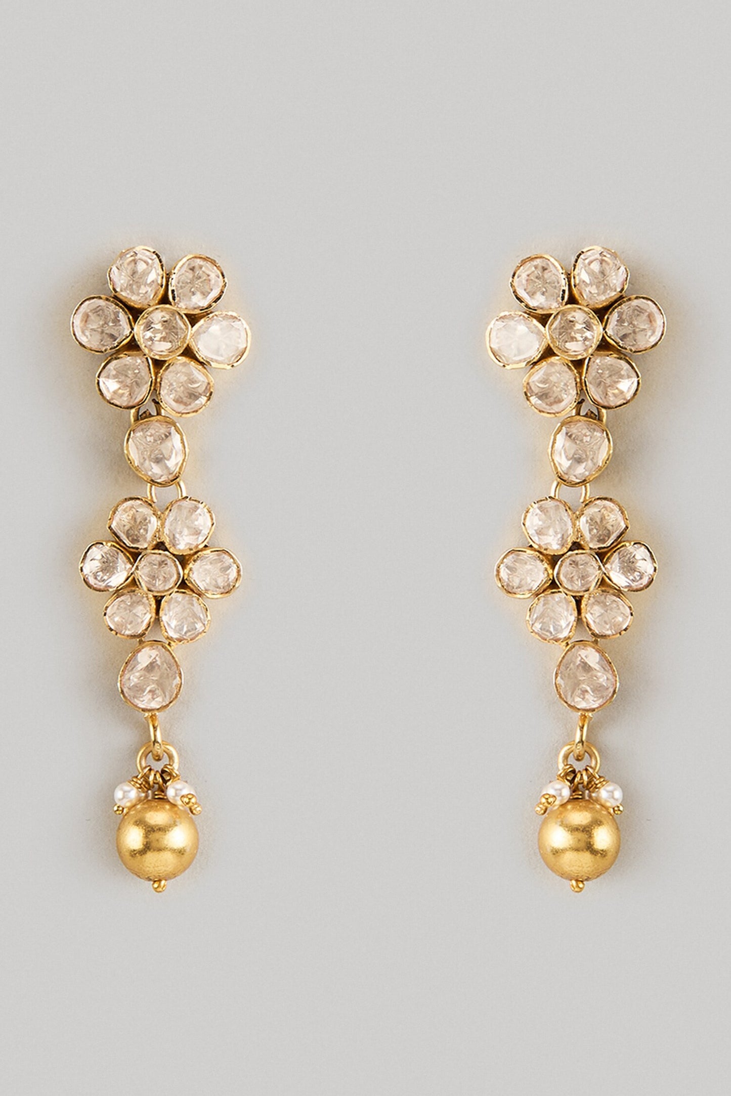 Bloom Vine Moissanite Polki Danglers