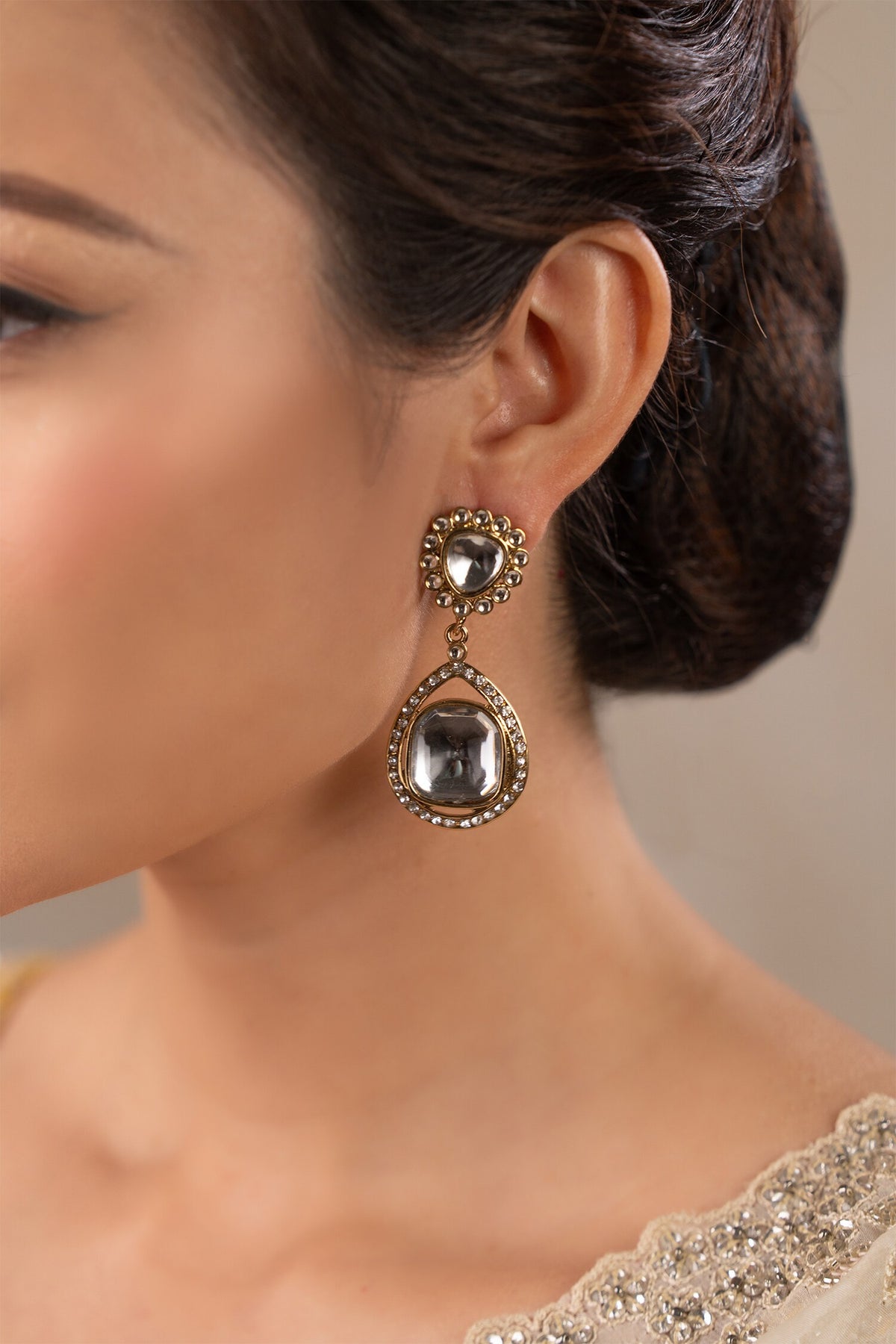 Ekanta Polki Embellished Earrings