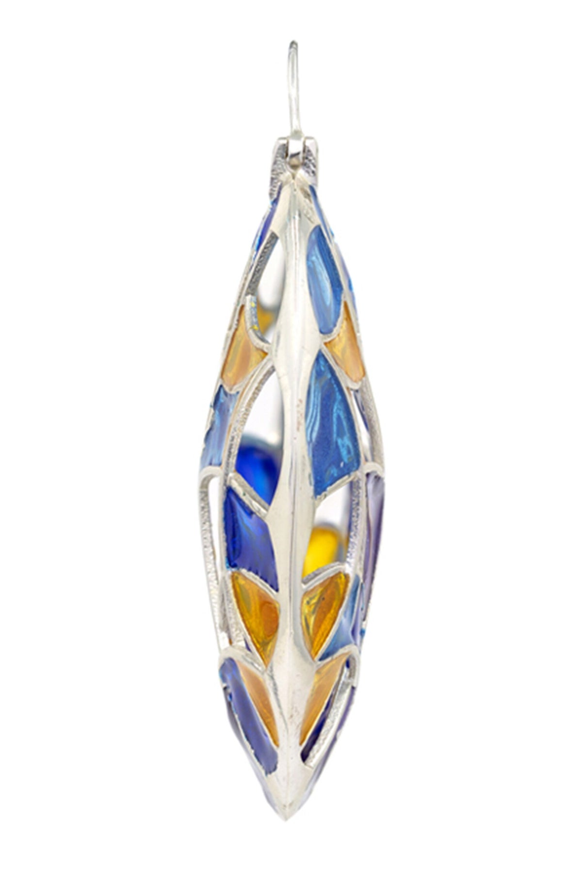 Polychrome Enamel Hoop Earrings