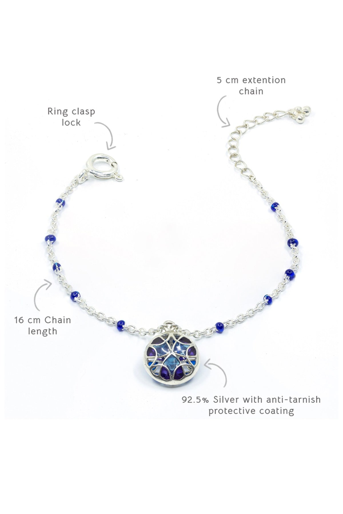 Floral Charm Enamel Bracelet