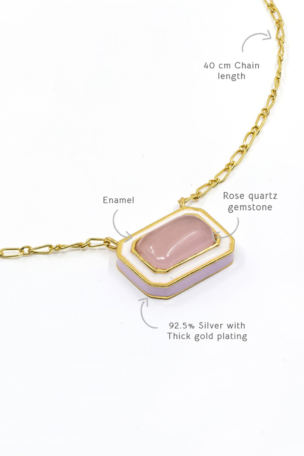 Rose Quartz Stone Pendant Necklace