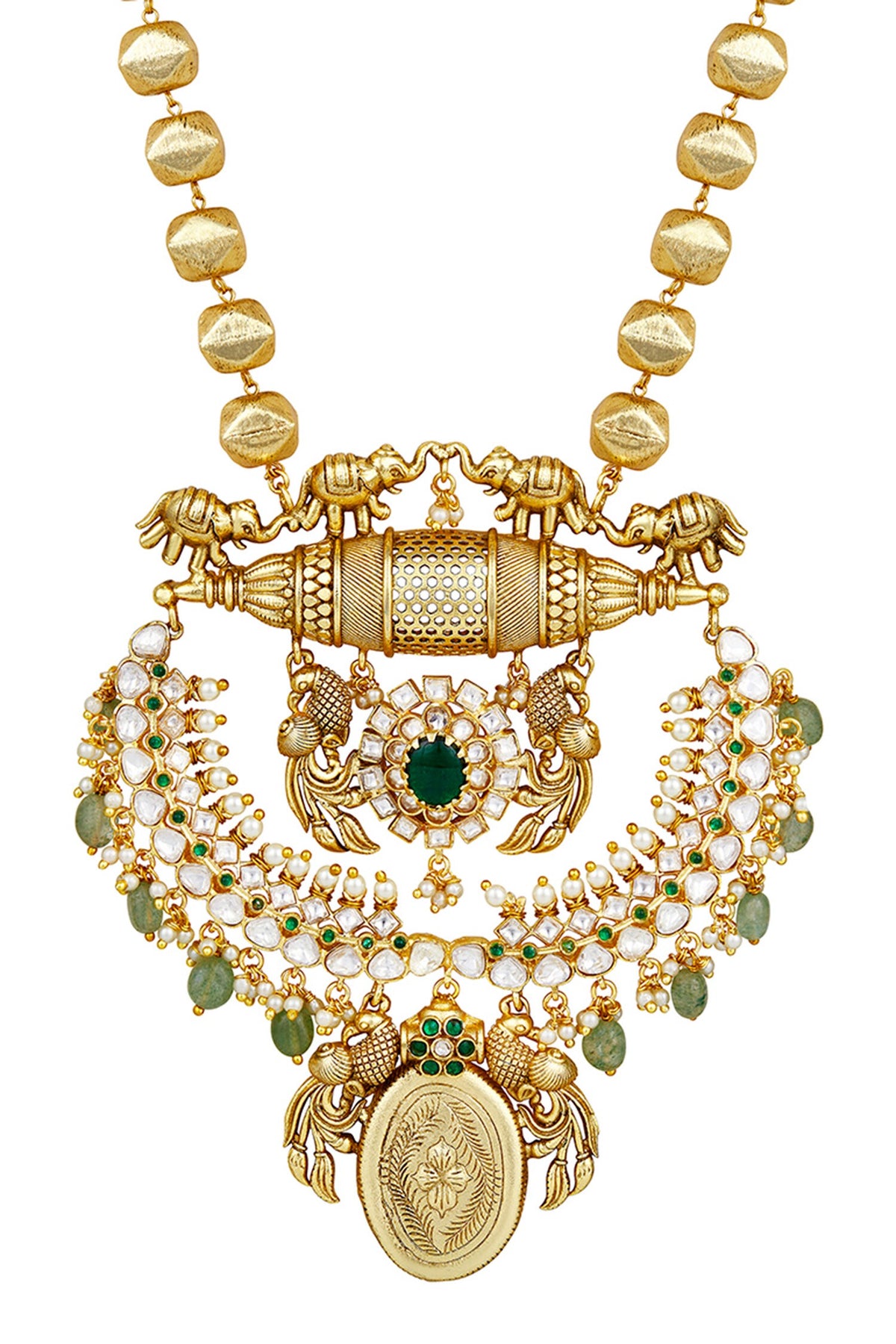 Floral Moissanite Kundan Necklace Set