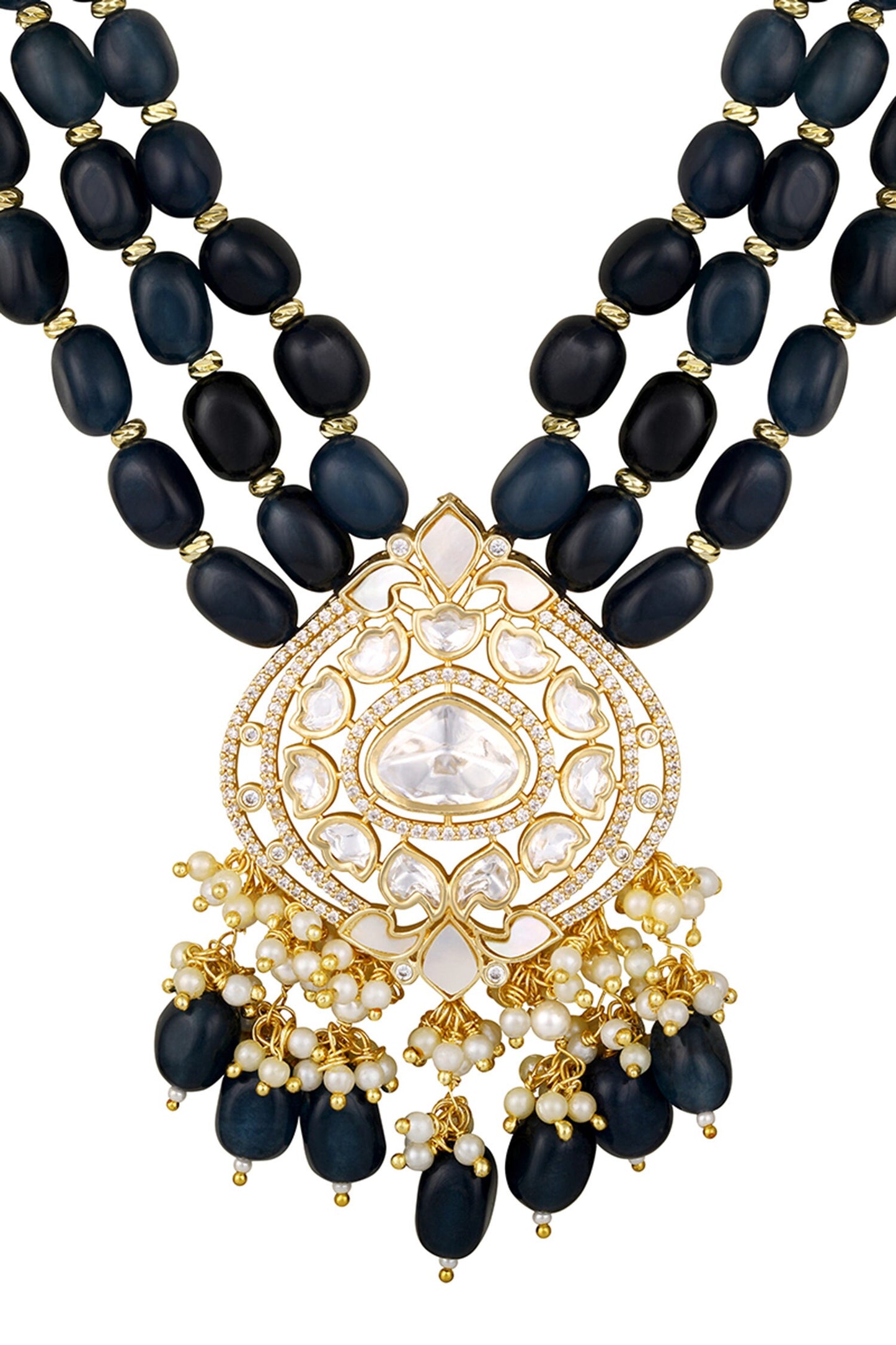 Designer Moissanite Kundan Necklace Set