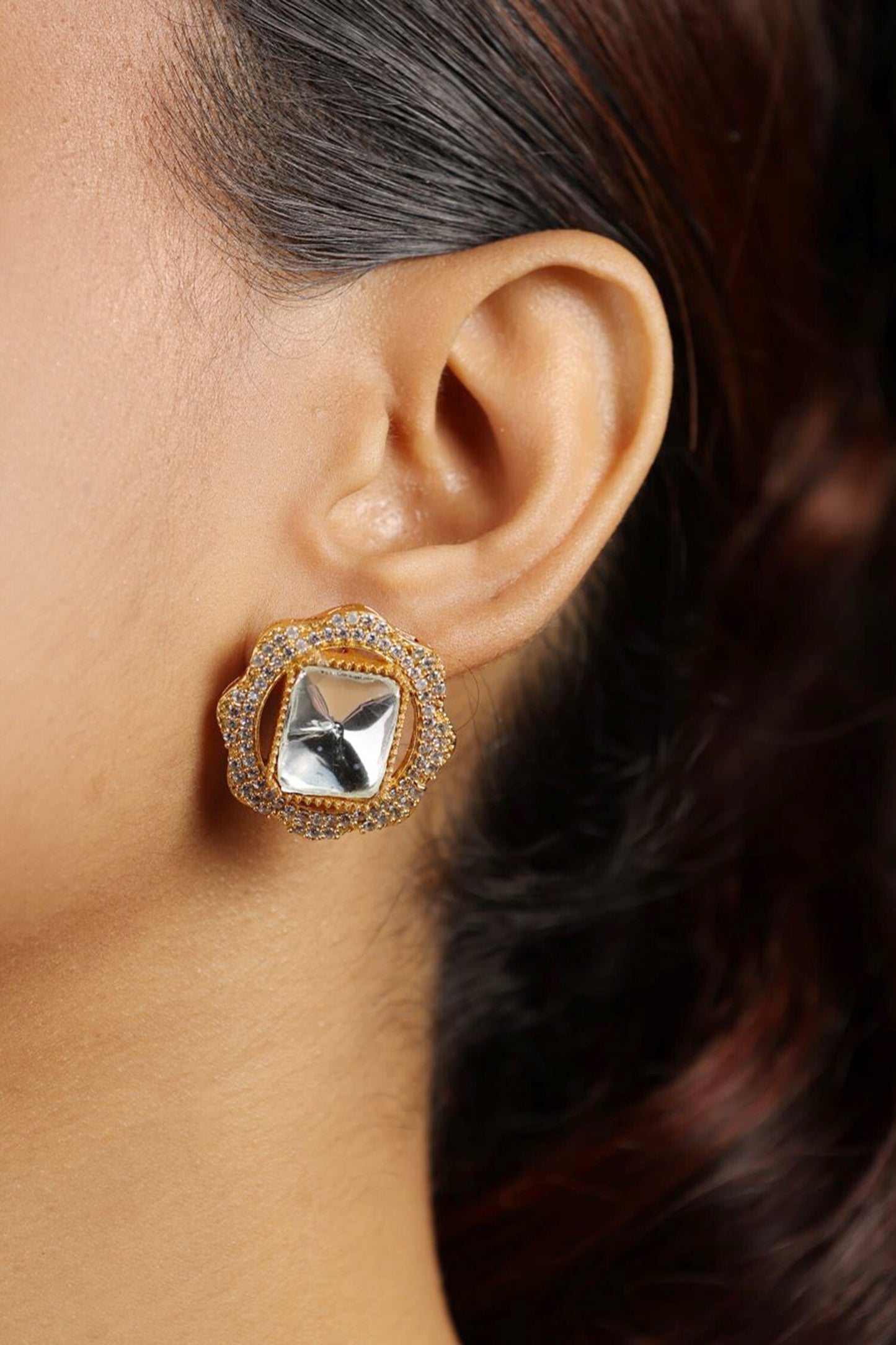 Gold Floral Stud Earrings